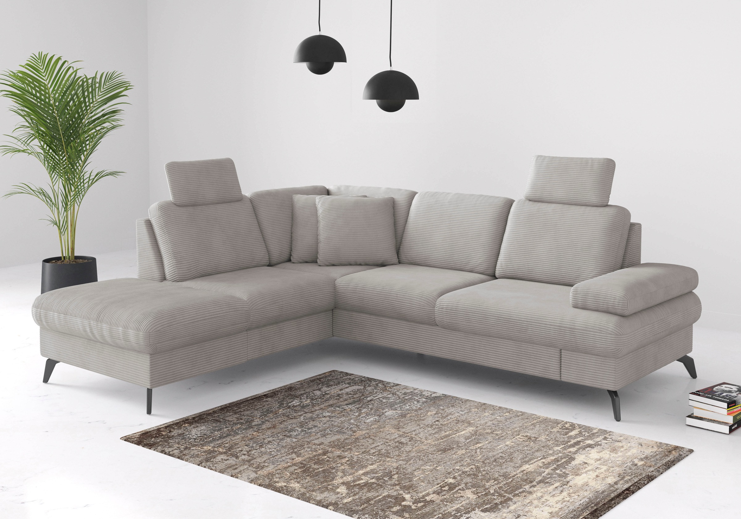 sit&more Ecksofa »Morris Jubi L-Form«, inkl. Armteilfunktion und 1 Zierkissen, wahlweise mit Bettfunktion