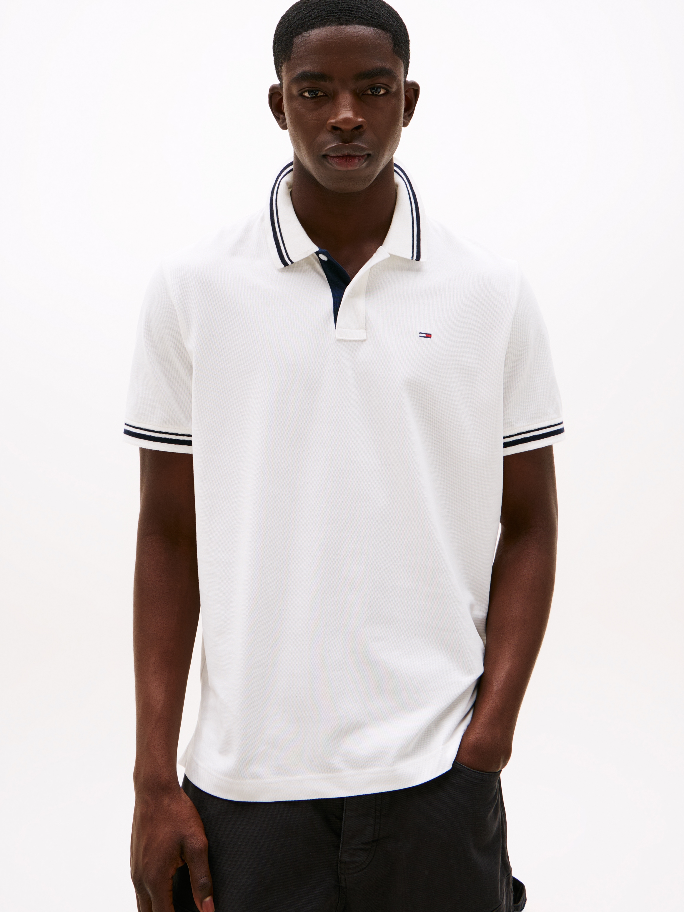 Image of Tommy Jeans Poloshirt "TJM REG TIPPED POLO EXT" Mit Rundhalsausschnitt