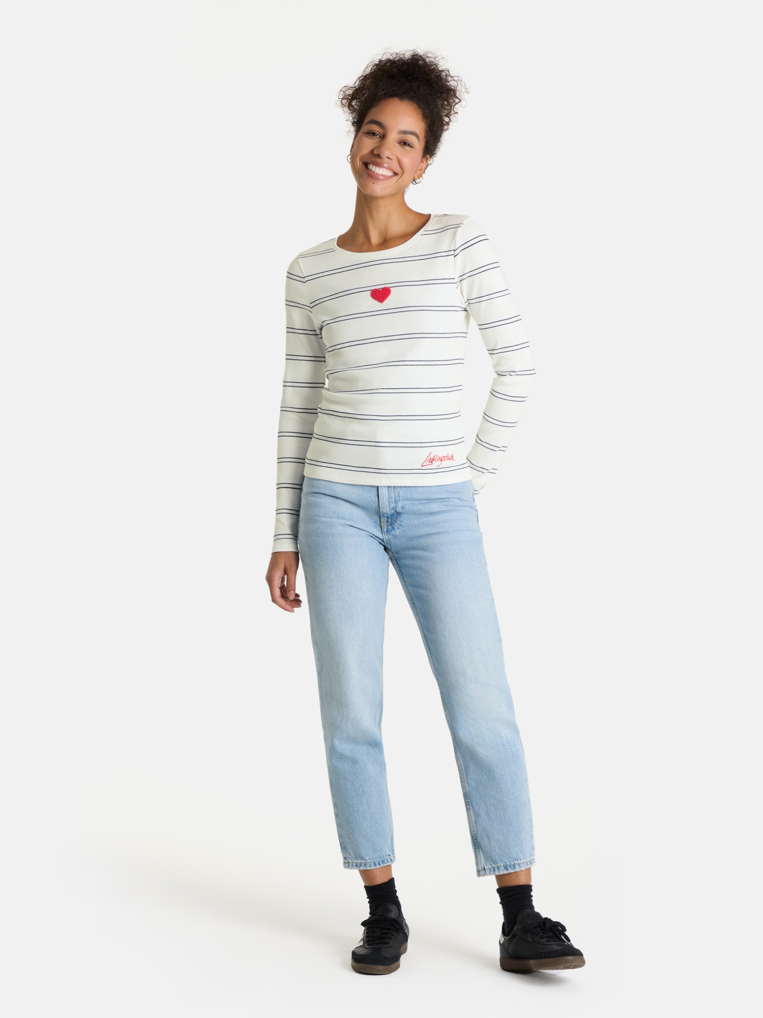 Lieblingsstück T-shirt à manches longues »SinaL« mit Herzmotiv und Streifen