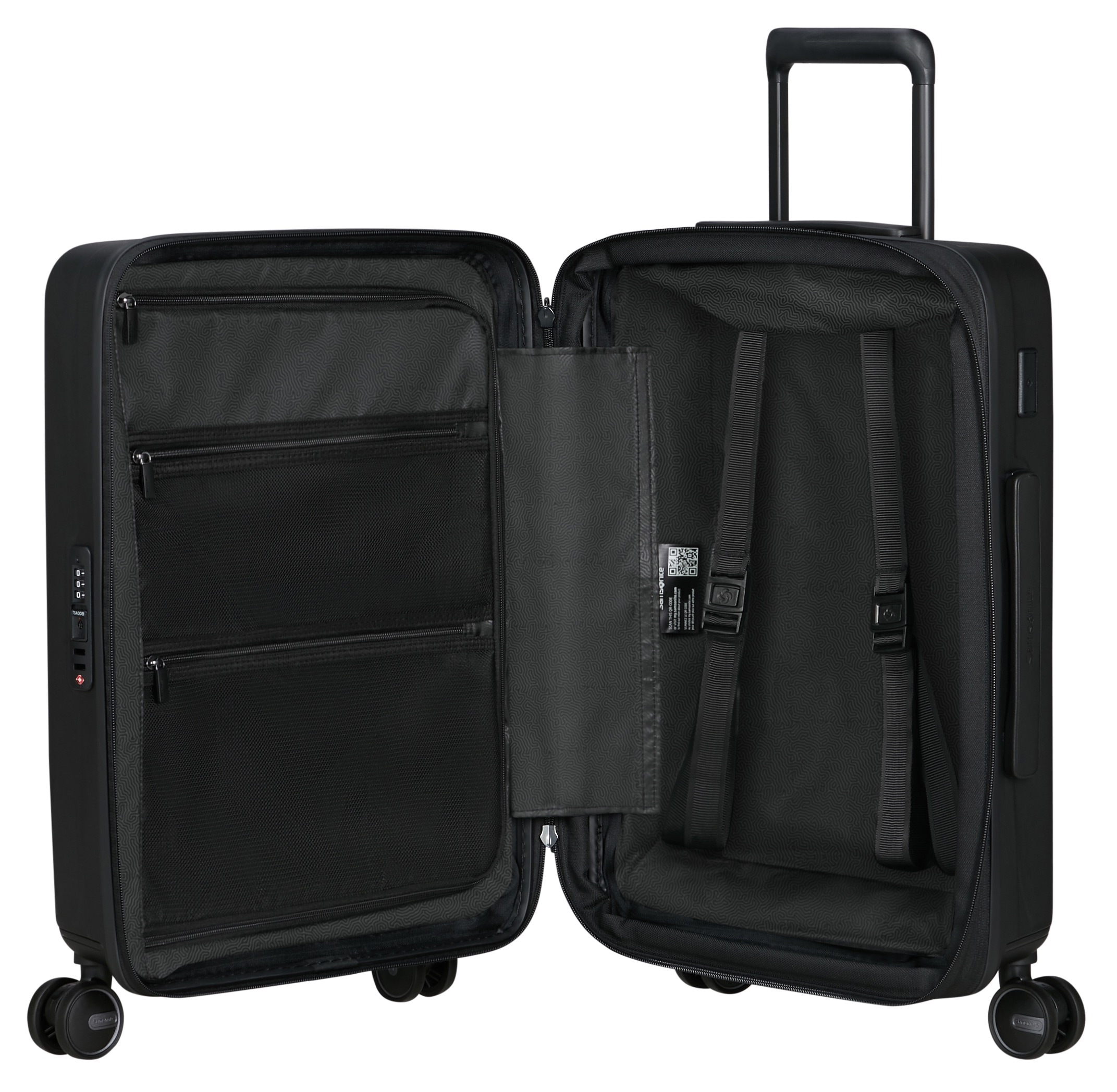 Samsonite Hartschalen-Trolley »RESTACKD, verschiedene Grössen und Farben«, (mit Packtaschen), 4 Rollen, Reisekoffer mit TSA Schloss Volumenerweiterung Packtaschen