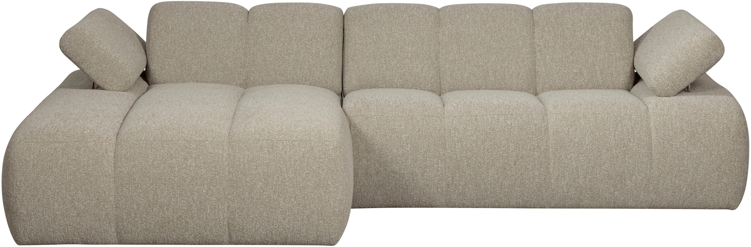 Image of WOOOD Chaiselongue "Mojo Bouclé-Bezug mit verstellbarer Armlehne, H 74 x B 284 x T 160 cm" Tragkraft 360 kg, Maximale Verschleissfestigkeit, Pfleiglicht