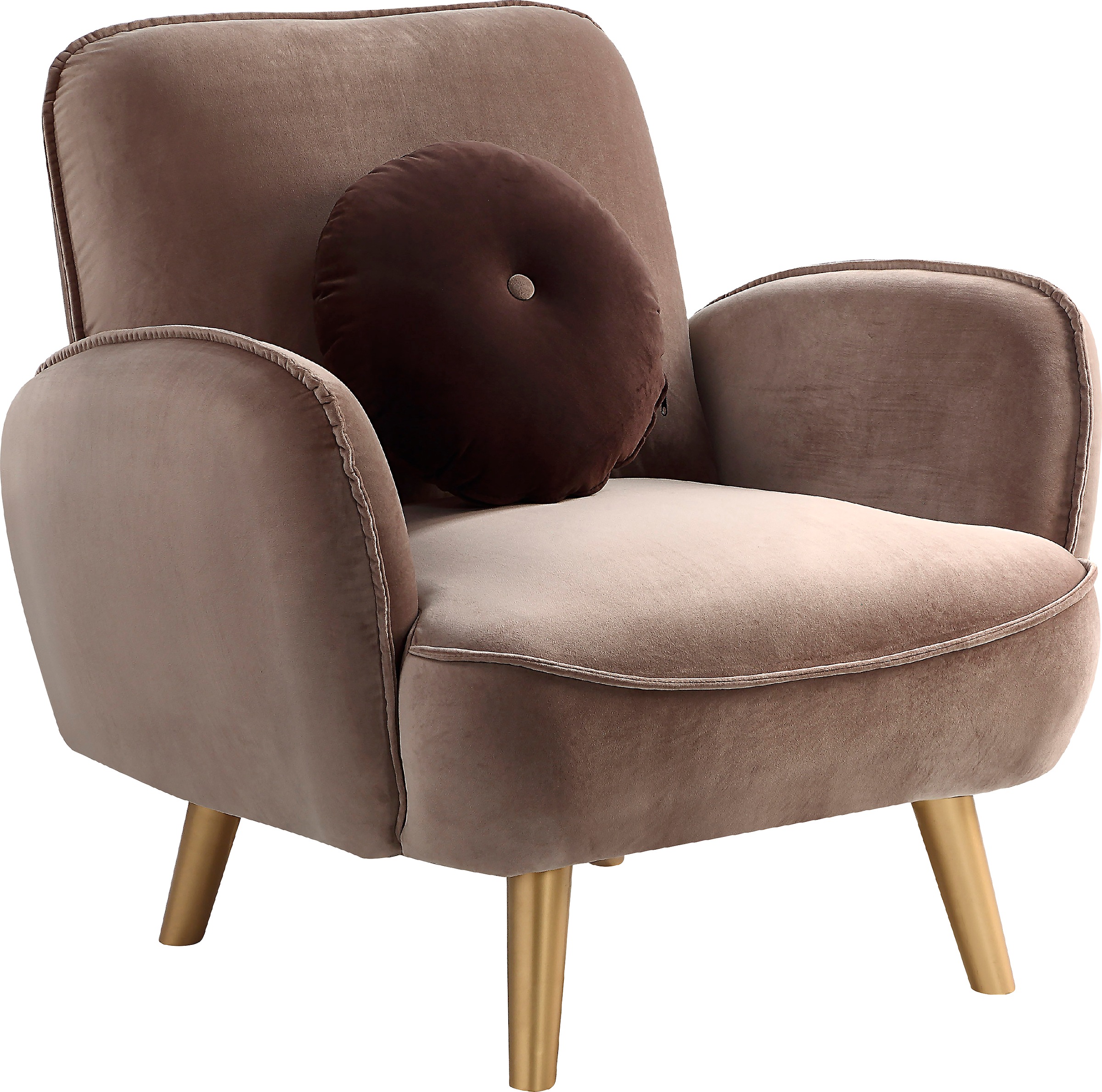 ATLANTIC home collection Sessel »Ben«, mit Welleunterfederung, inkl. Dekokissen und goldfarbenene Massivholzfüsse