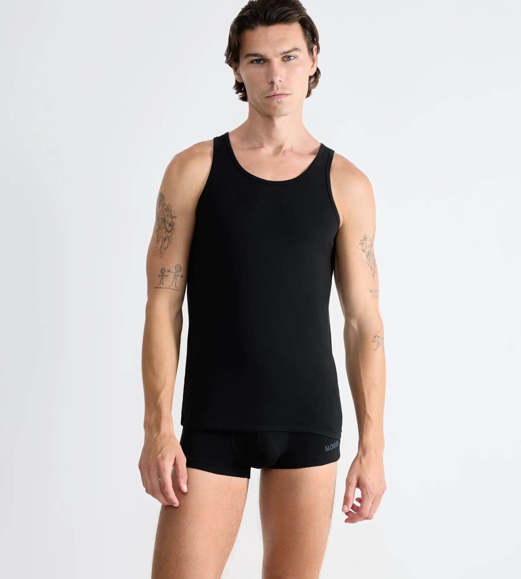 sloggi Tanktop »men GO ABC 2.0« Rundhalsausschnitt, ärmellos, Regular Fit, Baumwollmischung