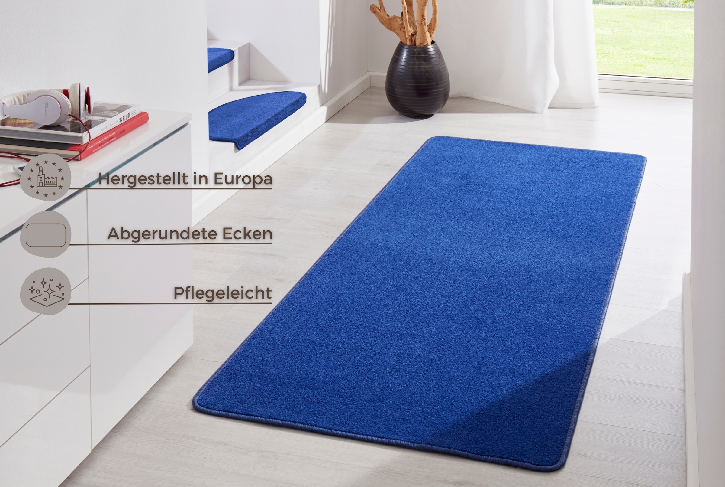 HANSE Home Teppich »Fancy«, rechteckig, 7 mm Höhe, Kurzflor, Läufer, uni, gekettelt, Wohnzimmer, Schlafzimmer, Esszimmer