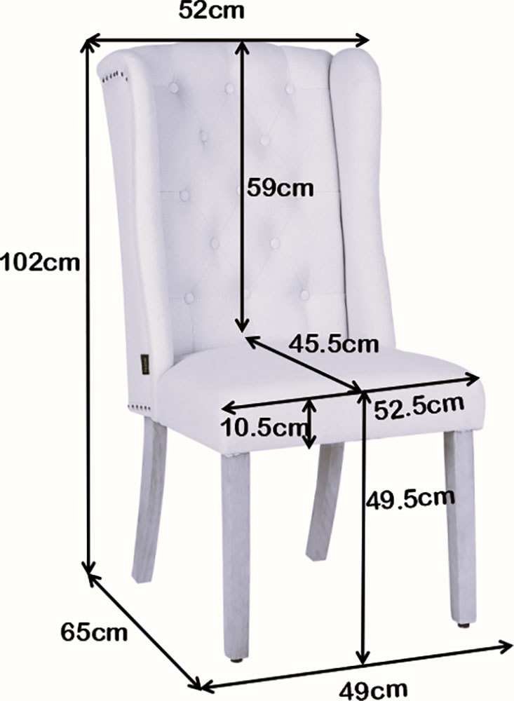 Home affaire Esszimmerstuhl »Liao, TOPSELLER!, OTTOs Choice, 2er-Set« (Set) pflegeleichter Webstoff Bezug, Knopfheftung, Sitzhöhe ca. 50 cm