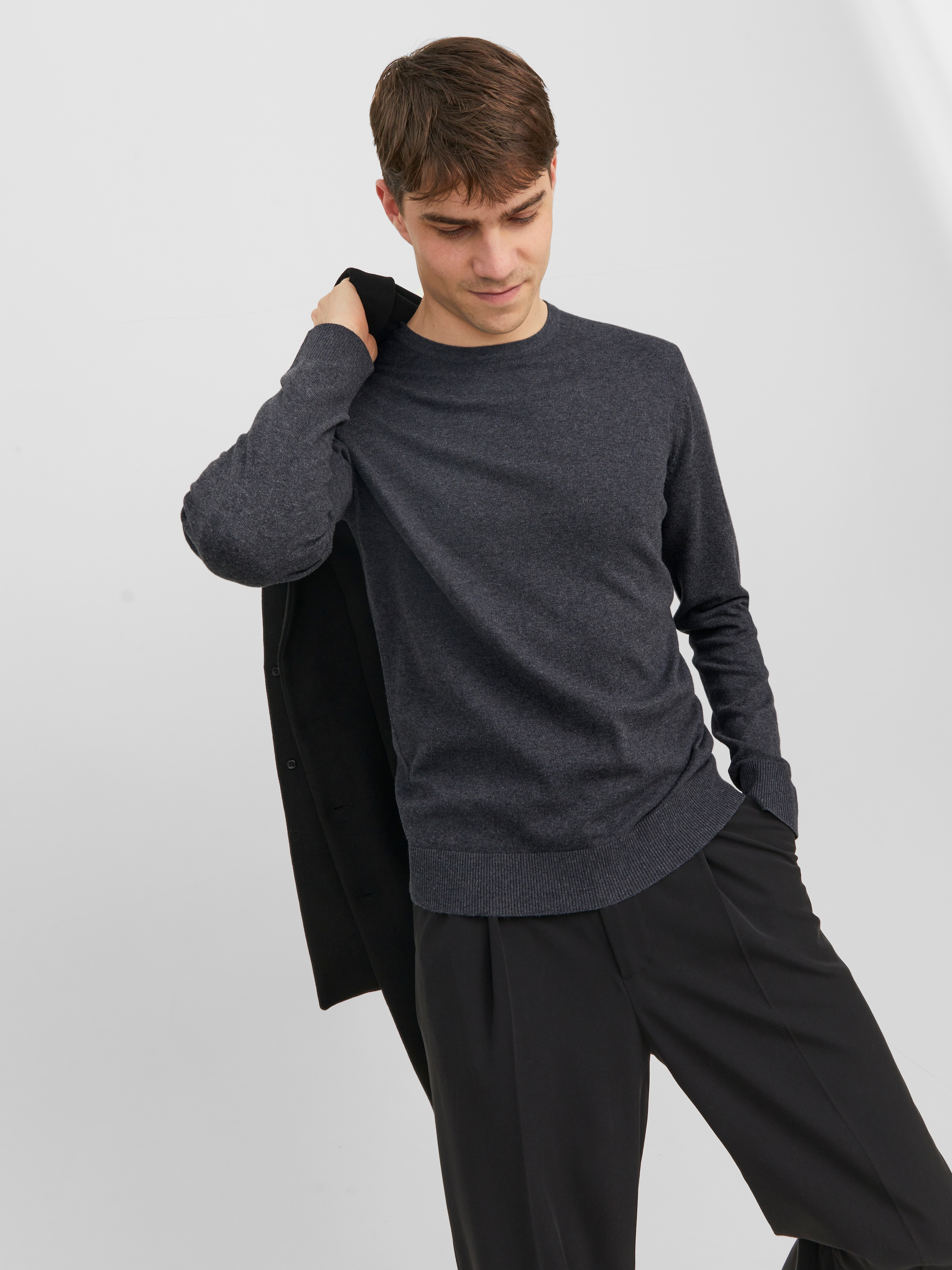 Jack & Jones Rundhalspullover »JJEEMIL KNIT CREW NECK NOOS« Baumwollmischung, regular fit