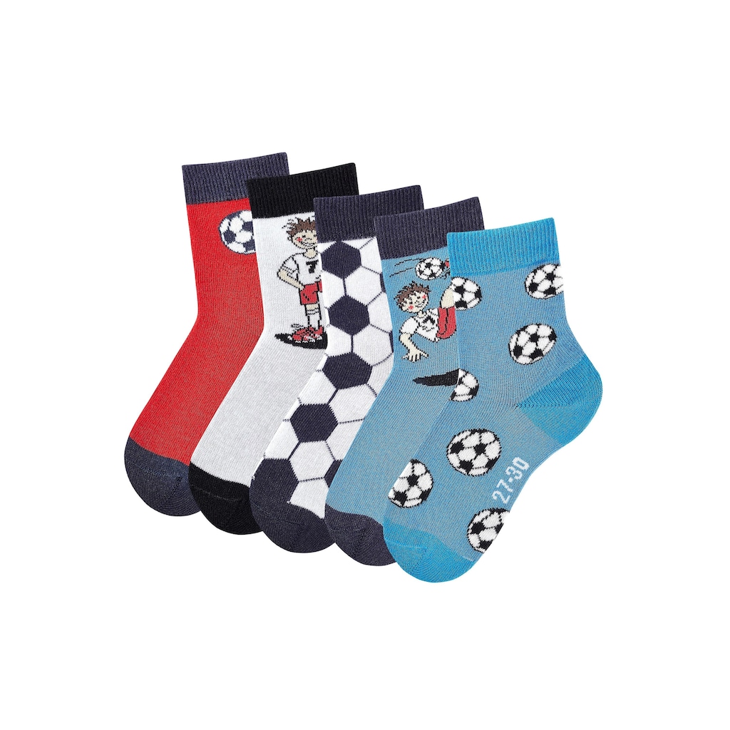 H.I.S Socken, (5 Paar), mit Fussballmotiven