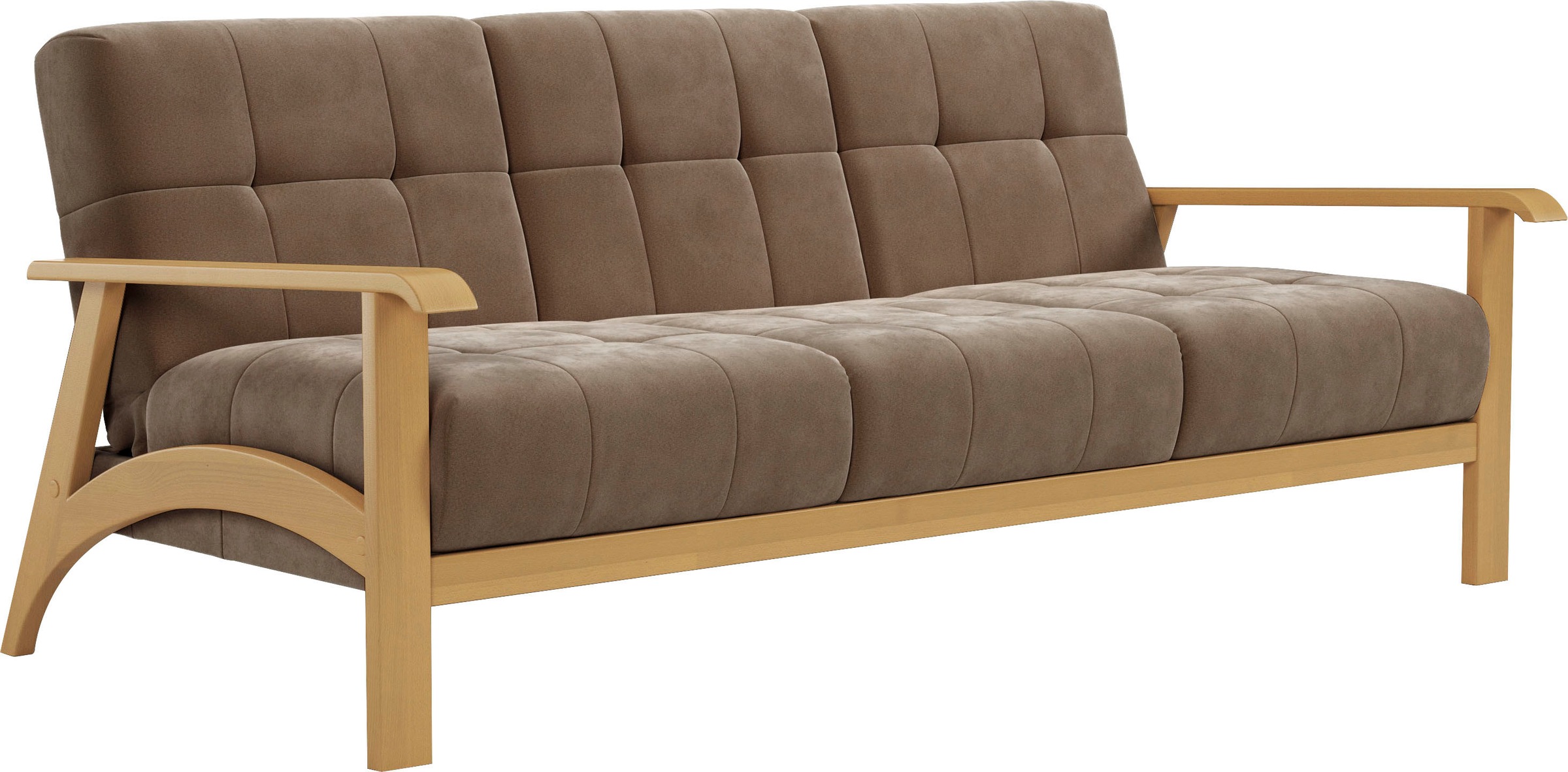 sit&more 3-Sitzer »Billund« Armlehnen aus eichefarbigem Buchenholz, verschiedene Bezüge und Farben