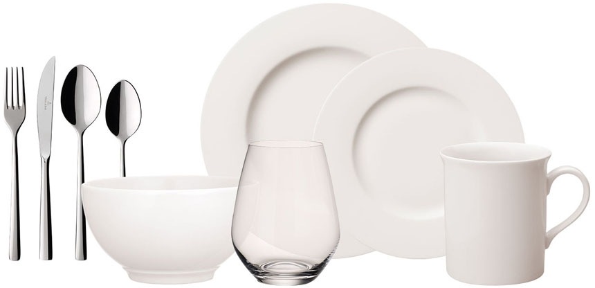Image of Villeroy & Boch Kombiservice »Twist White 4 Friends«, (Set, 36 tlg.), ideal für den Alltag, inkl. Gläser und Besteck bei Ackermann Versand Schweiz