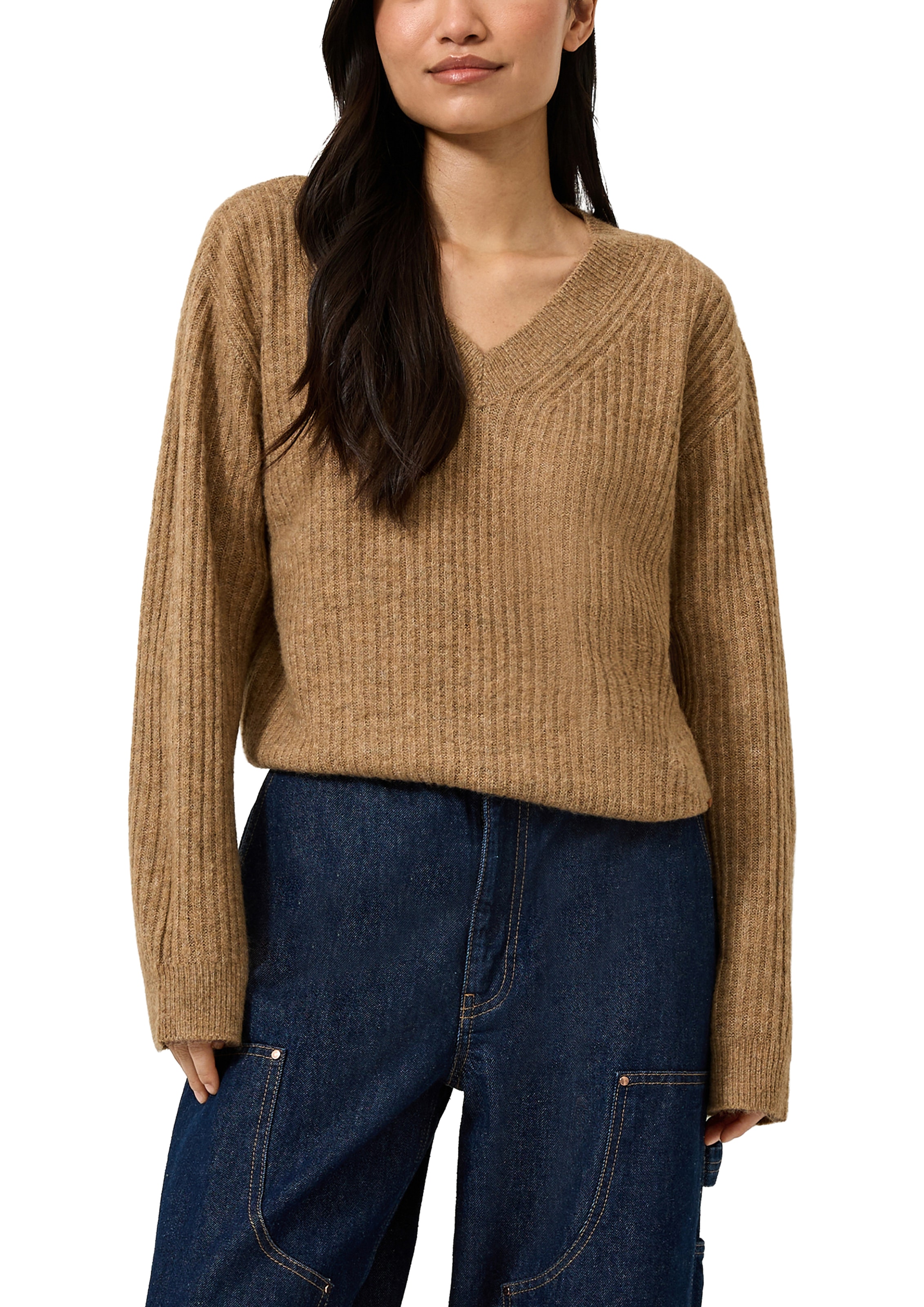Image of QS Strickpullover Winterpullover mit V-Ausschnitt