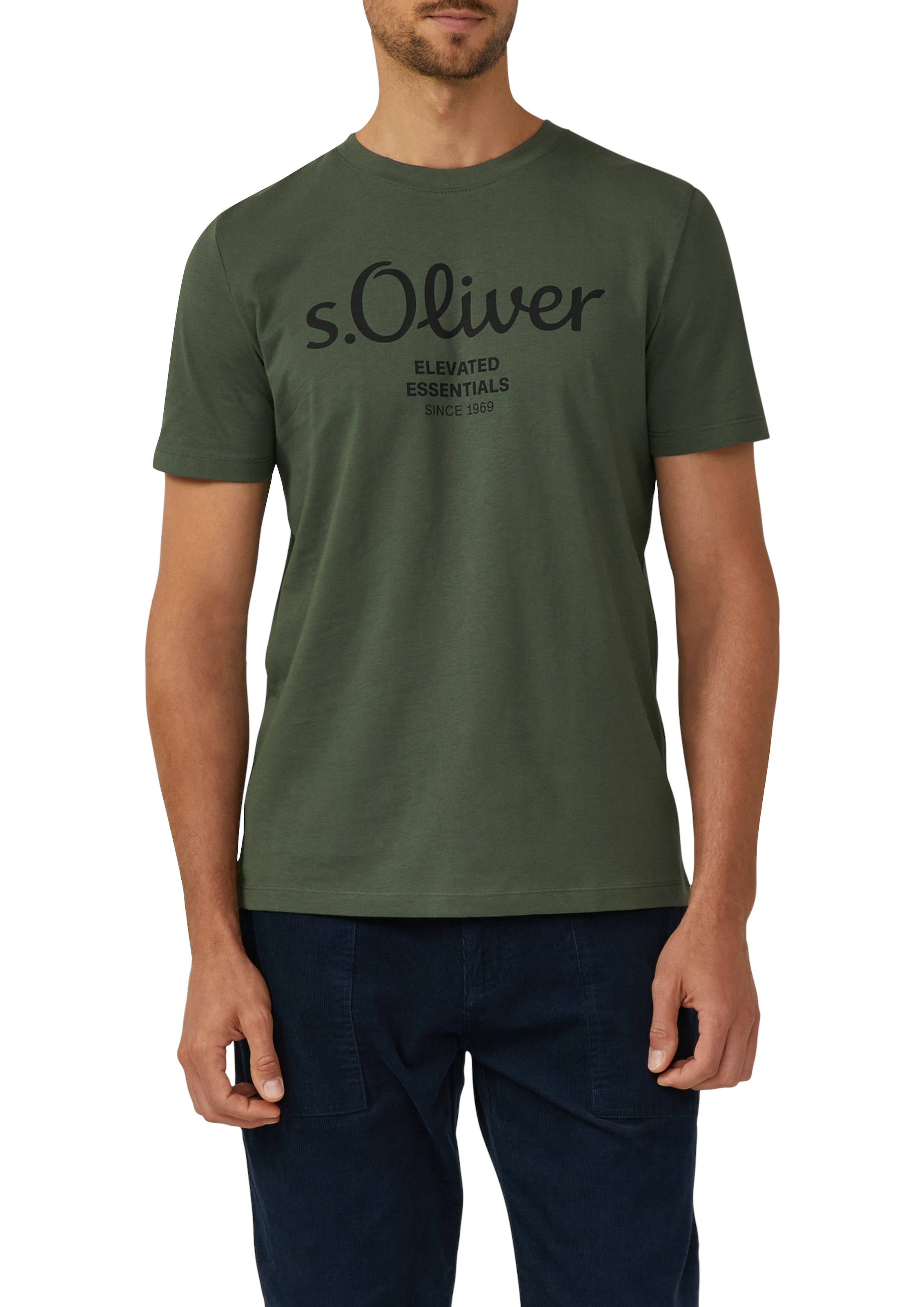 s.Oliver T-Shirt, (2 tlg.), mit grossen Logo-Print, im 2er Pack