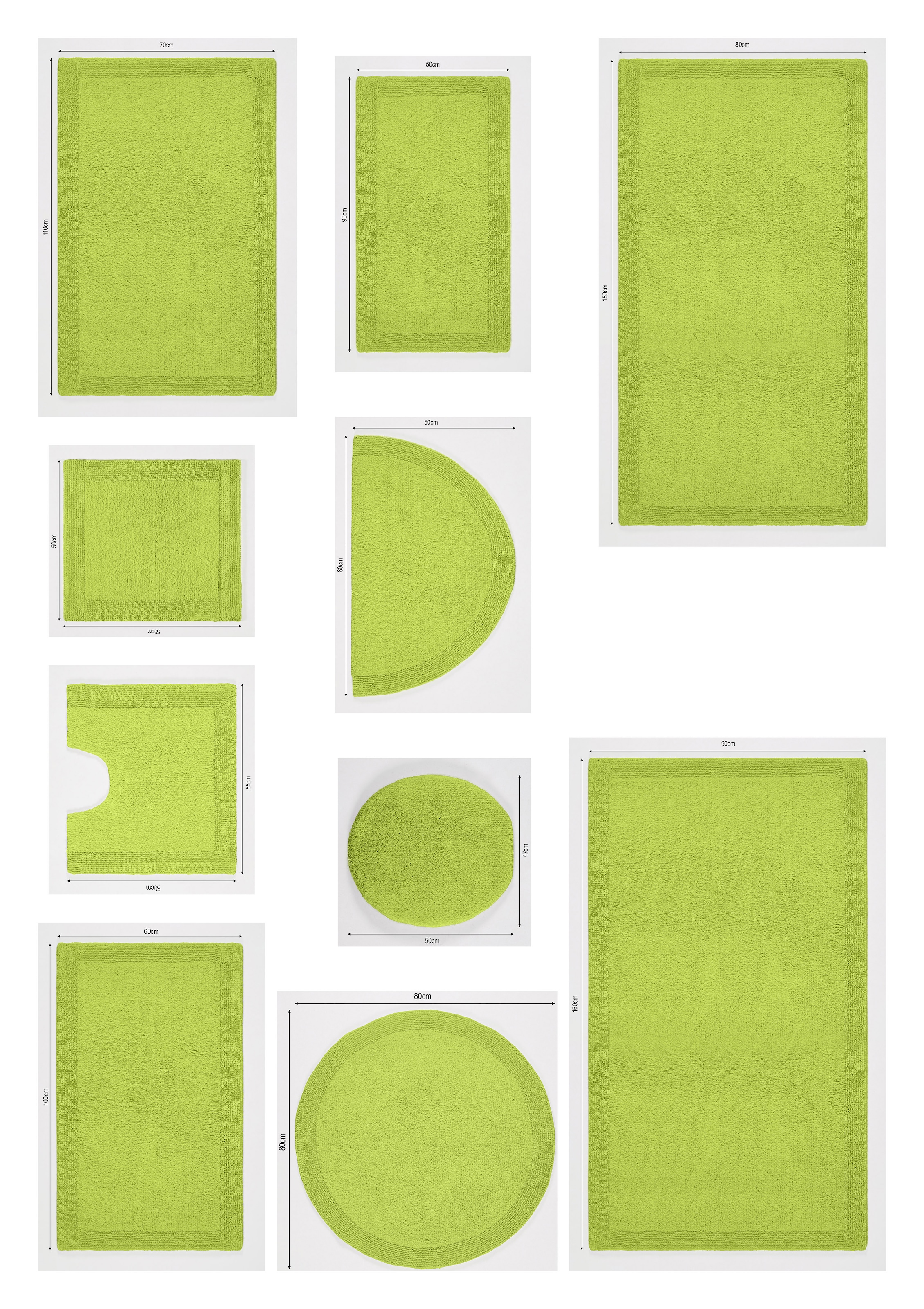 my home Badematte »Kapra, Badvorleger, Badezimmer Teppich«, beidseitig nutzbar-fussbodenheizungsgeeignet-strapazierfähig, mit Bordüre, Badteppich, Badematte, Baumwolle
