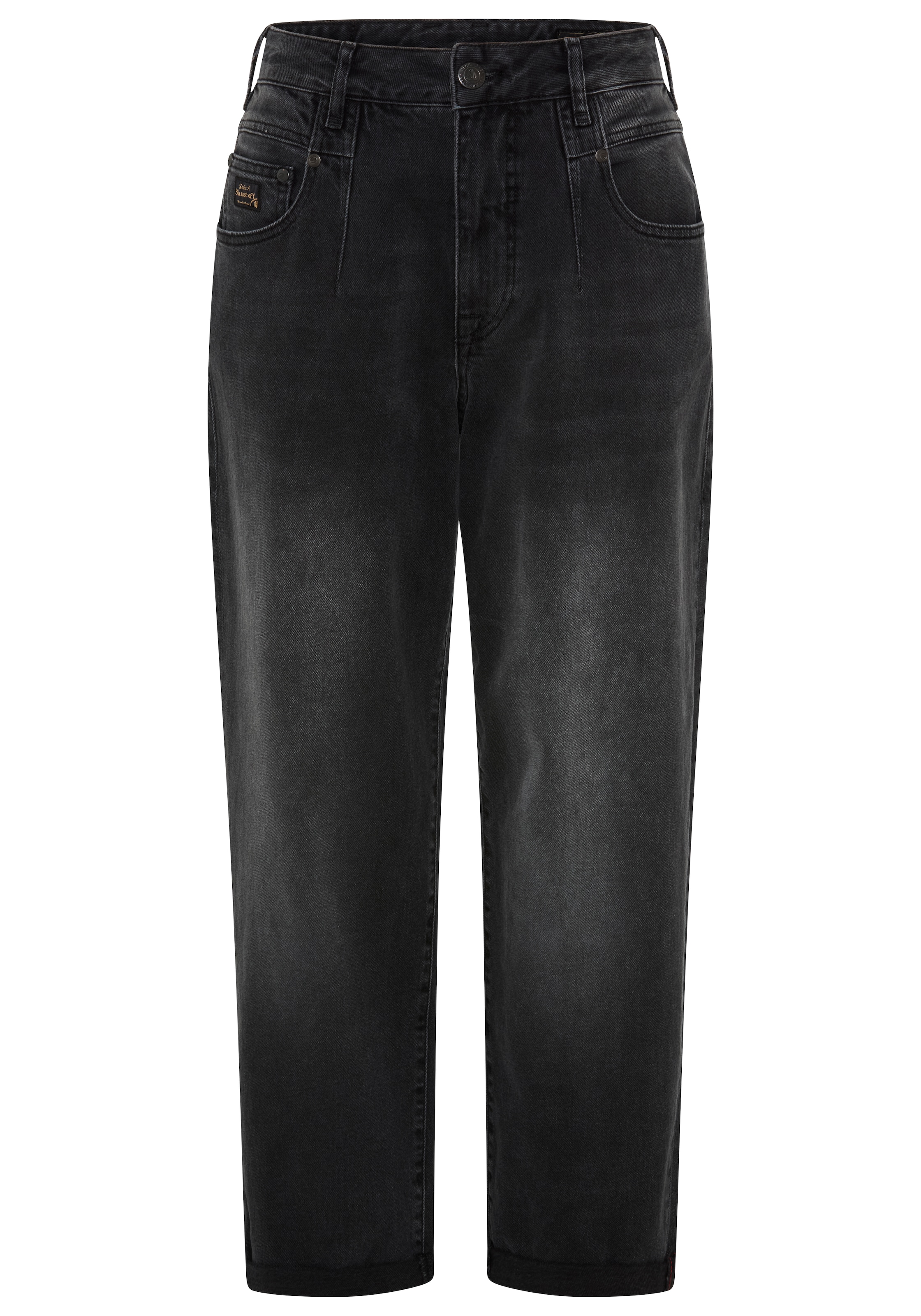 Herrlicher 5-Pocket-Jeans »Brooke Denim Black« im Loose Fit, Abnäher am Bund