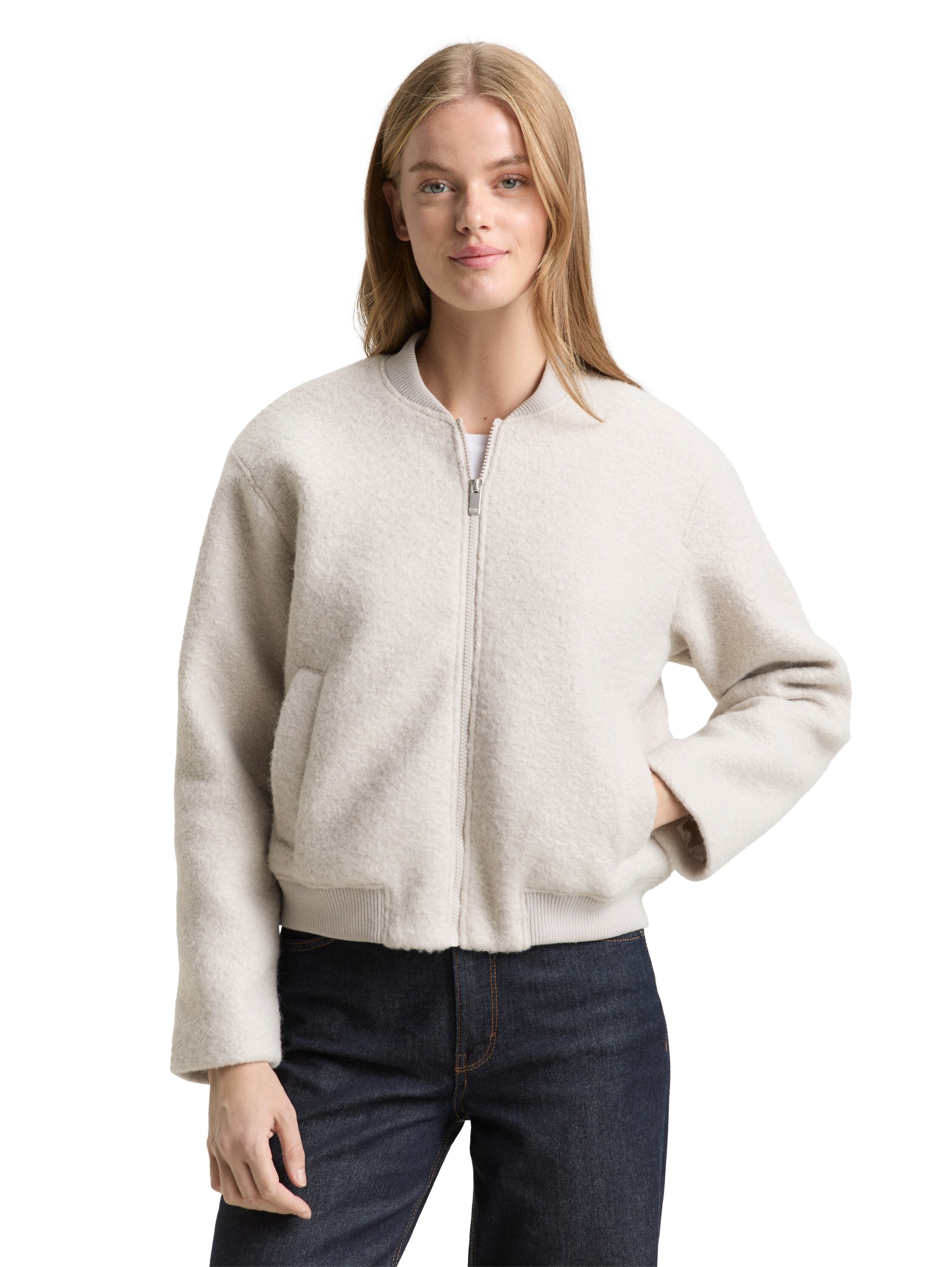 Image of TOM TAILOR Denim Cabanjacke ohne Kapuze mit weichem Teddyfell-Fleece