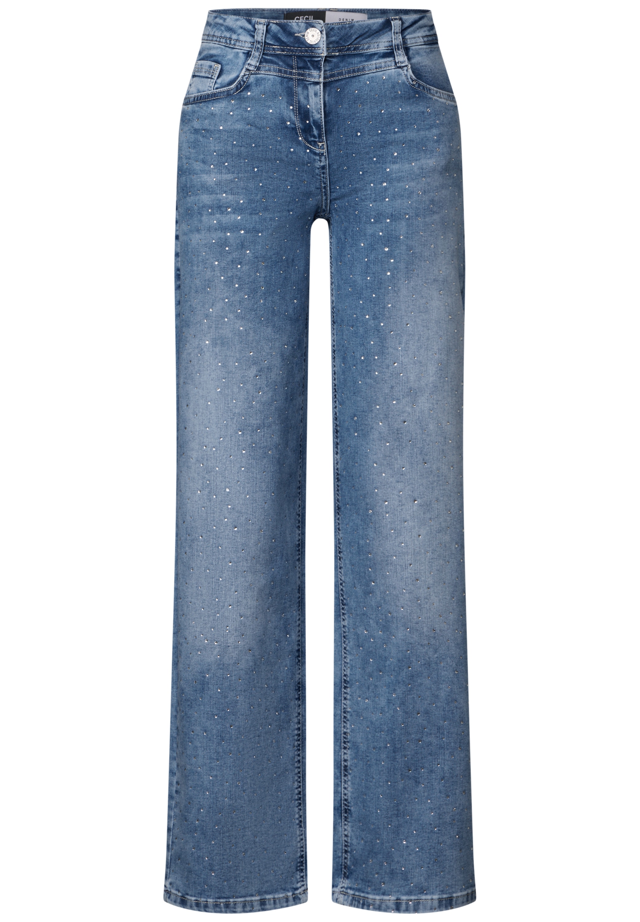 Cecil Weite Jeans »Style Neele«, mit Schmucksteinen