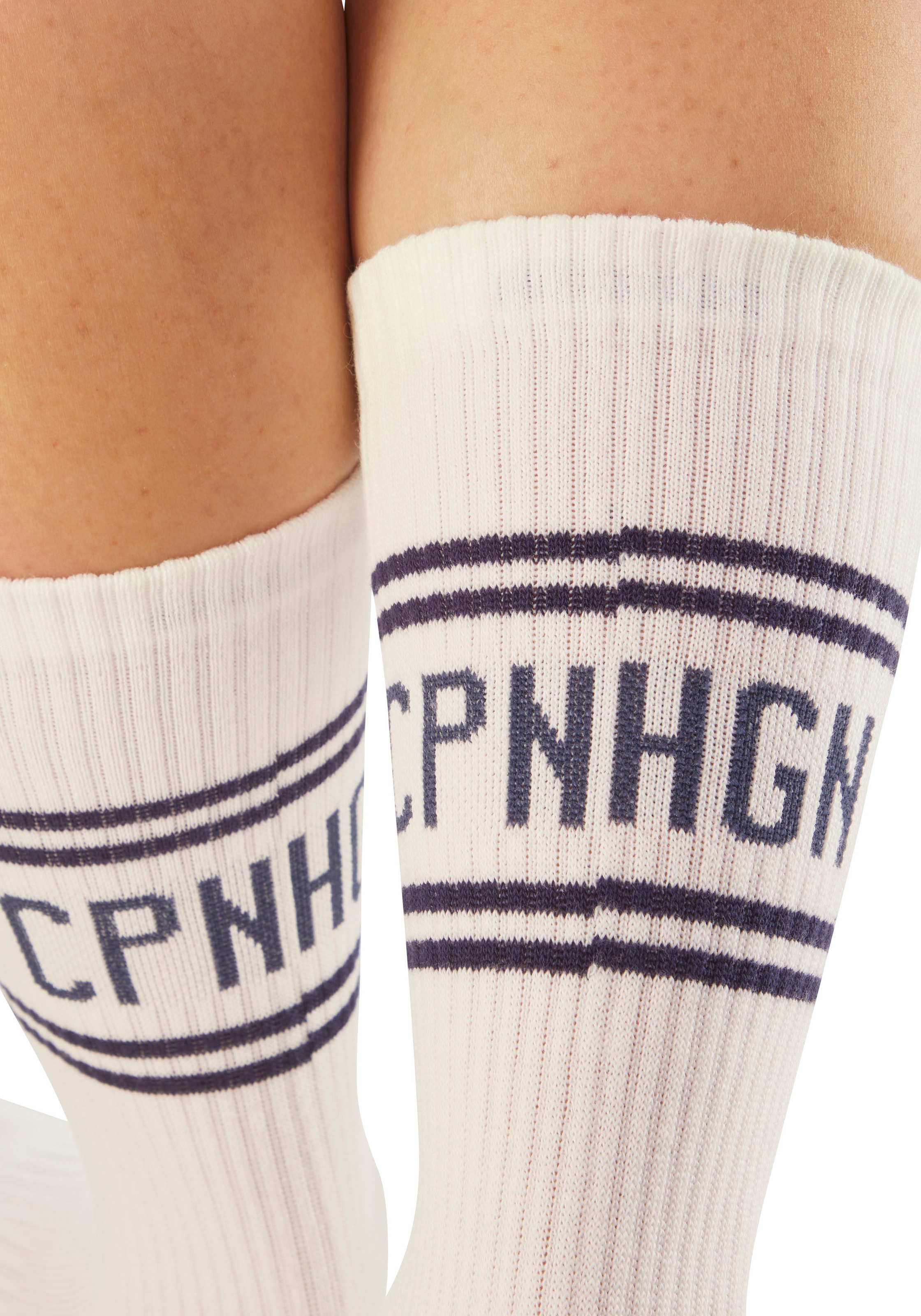 Copenhagen Studios Chaussettes longues Packung, 2 cuis tlg. mit Pikeé-Struktur unter der Sohle