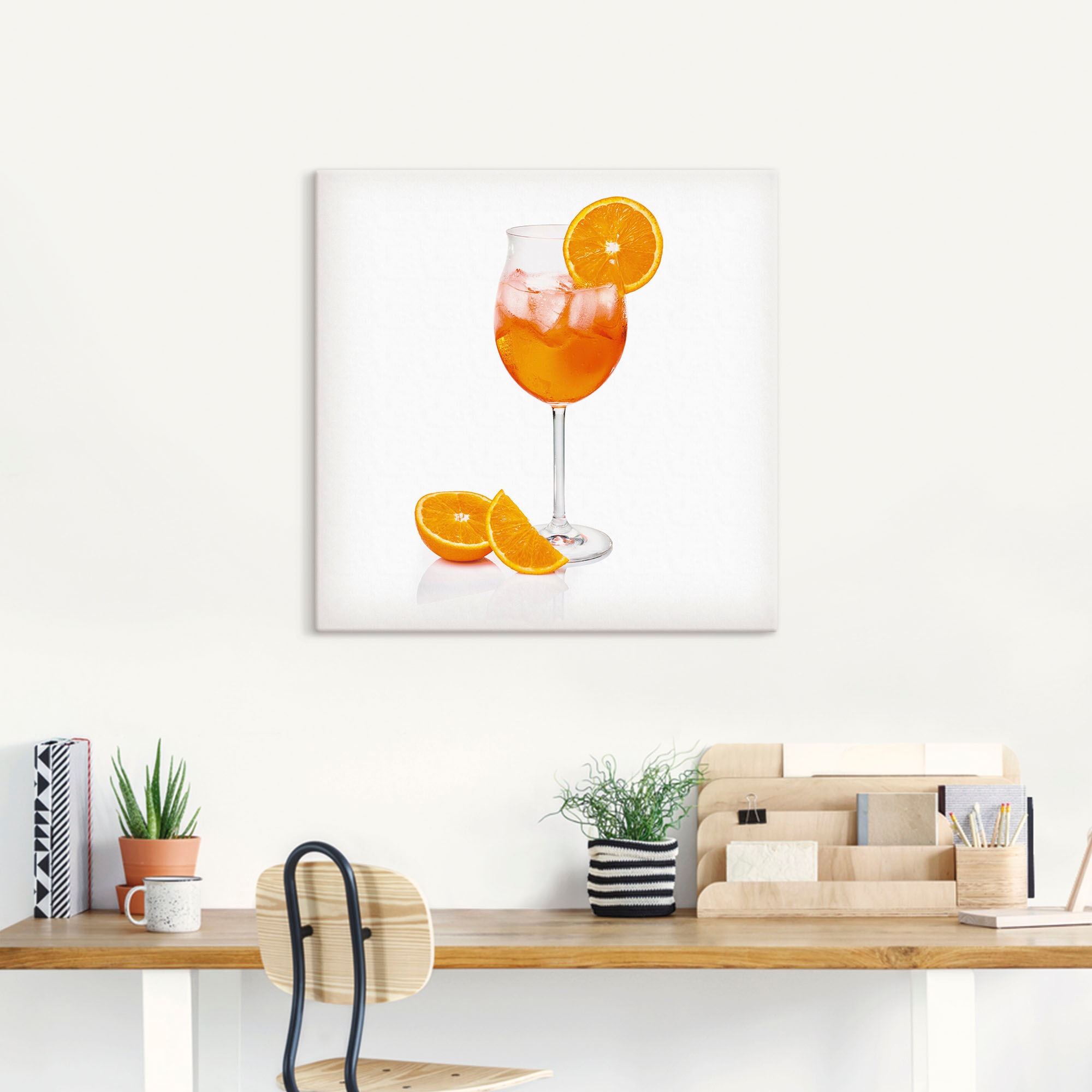 Artland Wandbild »Aperol Spritz mit einer Scheibe Orange«, Getränke, (1 St.), als Alubild, Outdoorbild, Leinwandbild, Poster, Wandaufkleber