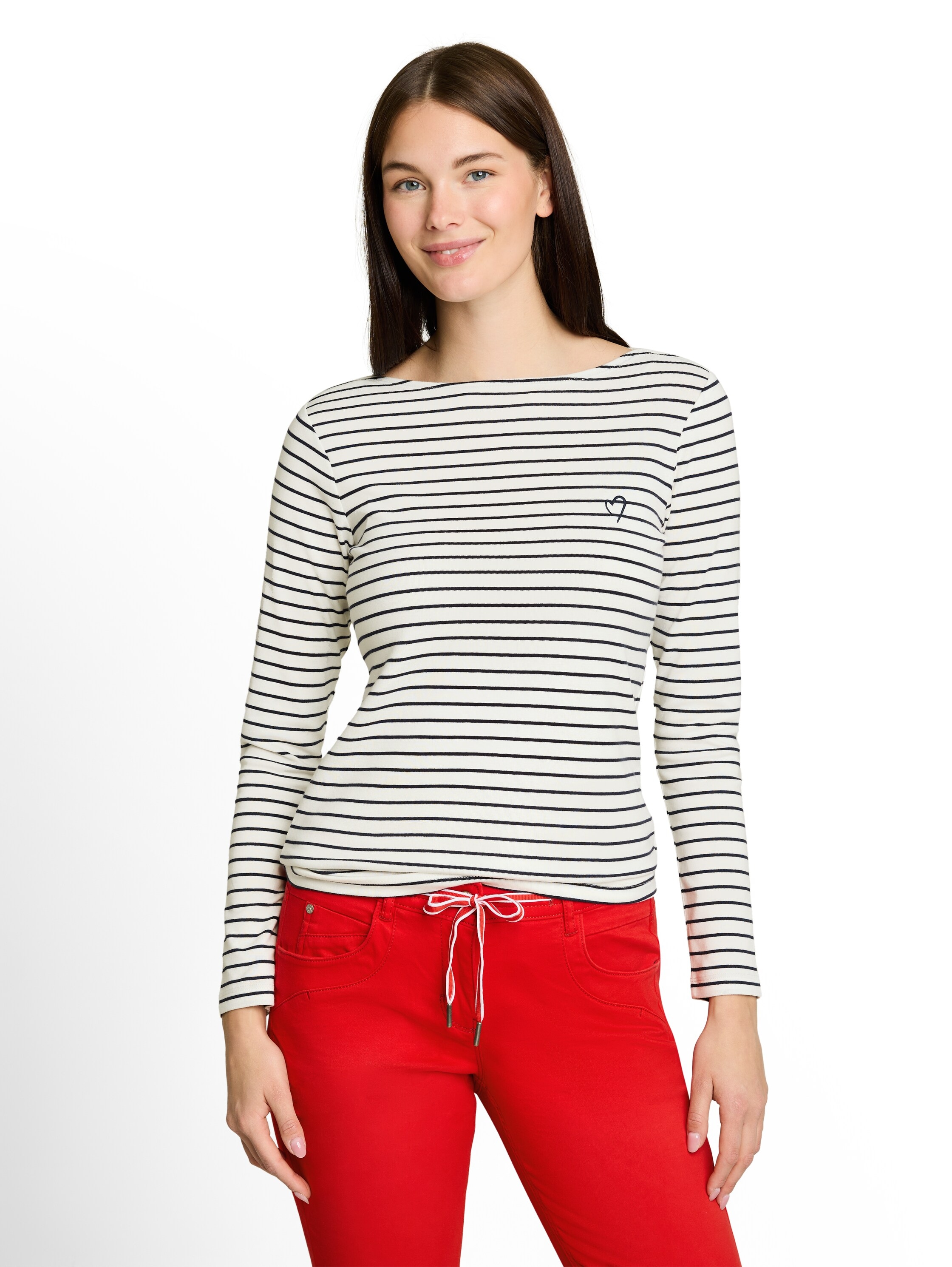 Image of TOM TAILOR Langarmshirt im Streifen-Look und mit Stickerei