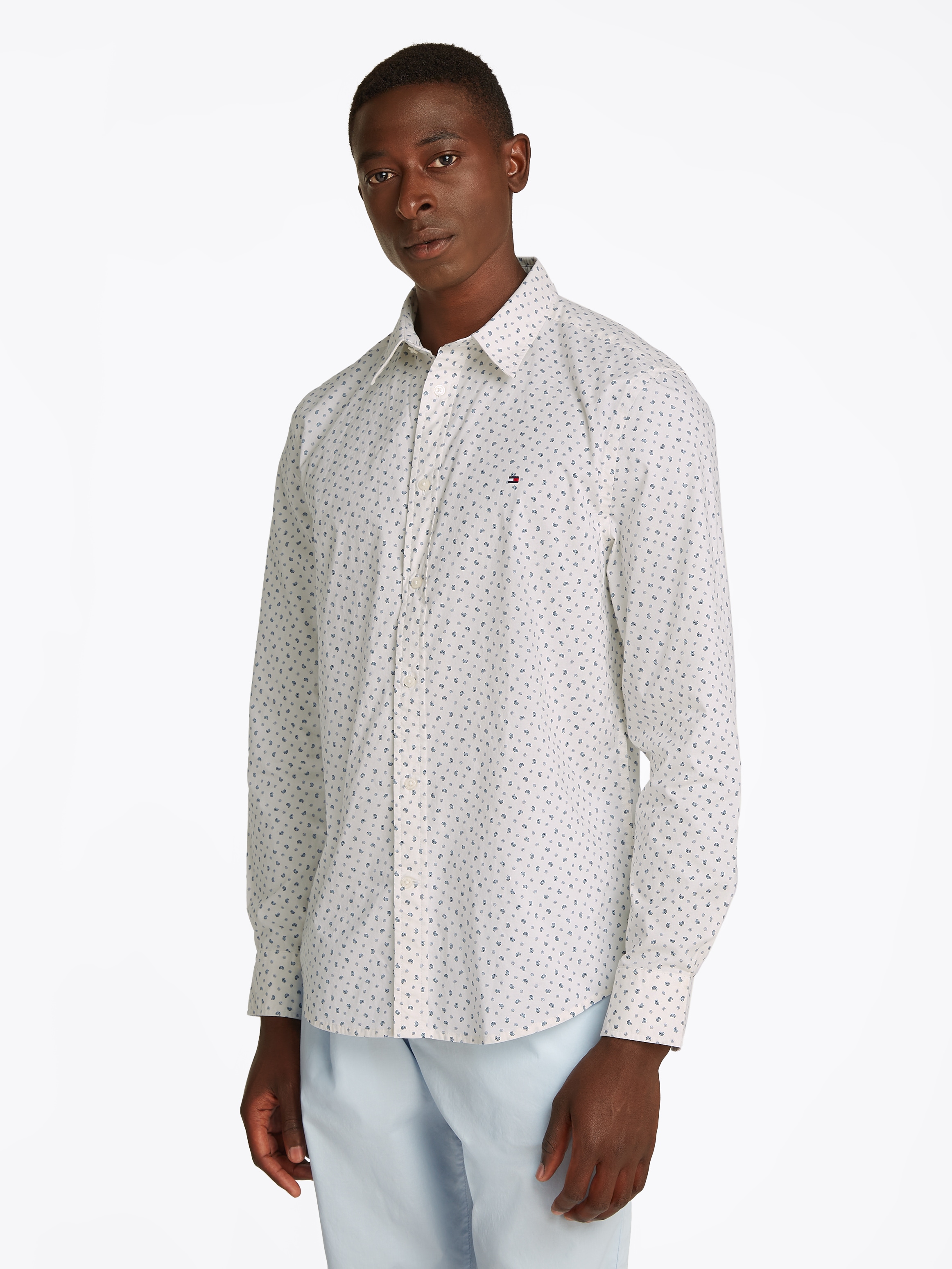 Image of Tommy Hilfiger Langarmhemd "FLEX POPLIN AOP Slim Fit SHIRT" mit Alloverprint