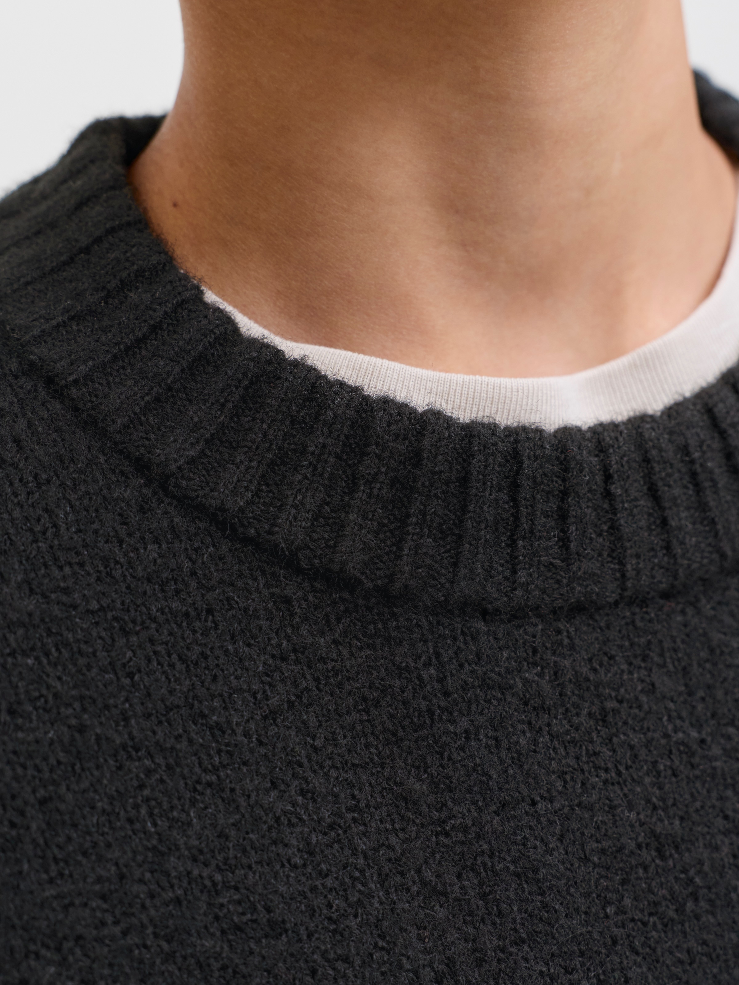Jack & Jones Junior »JJESOHO OLLIE KNIT CREW NECK SN JNR« Materialmix, relaxed fit