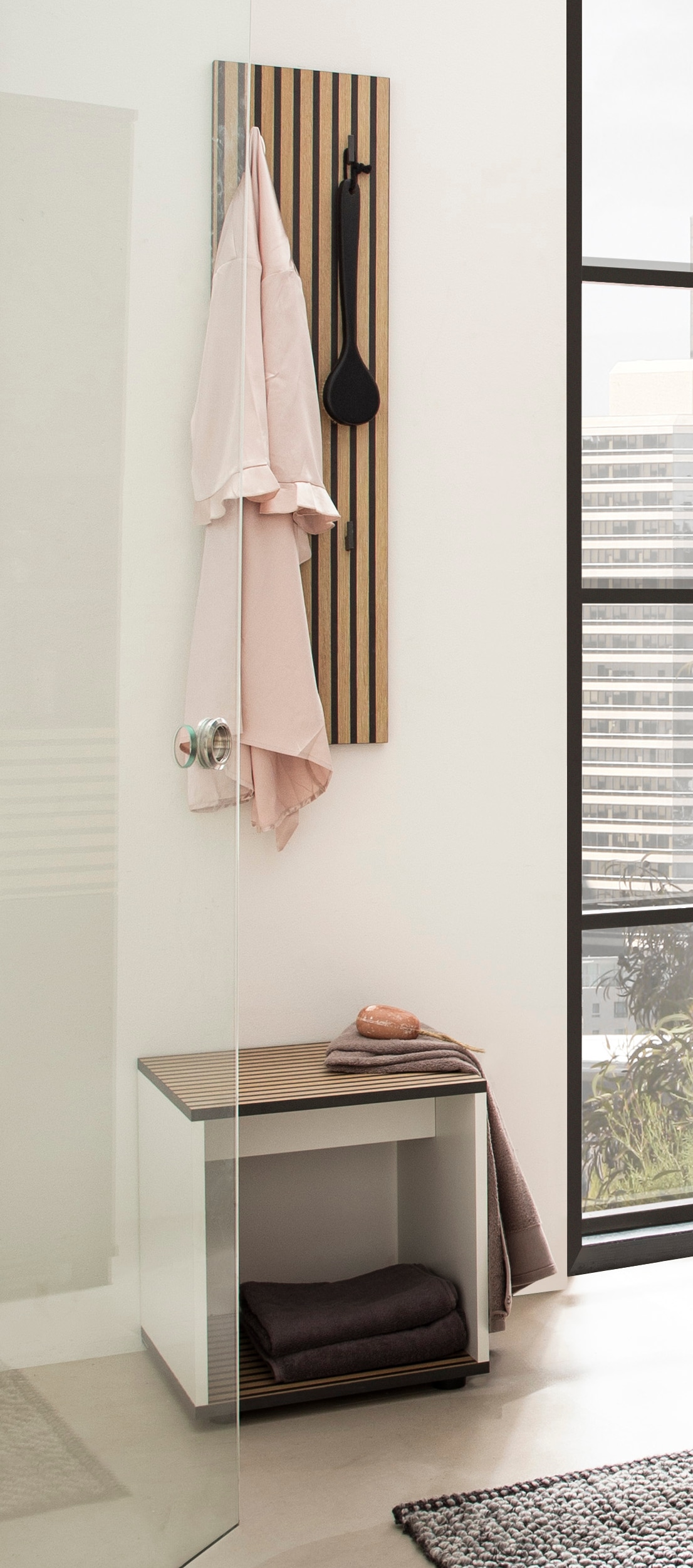 welltime Sitzwürfel »Katta, Breite 40 cm« Staufach im Korpus, Sitzfläche im Akustikprint