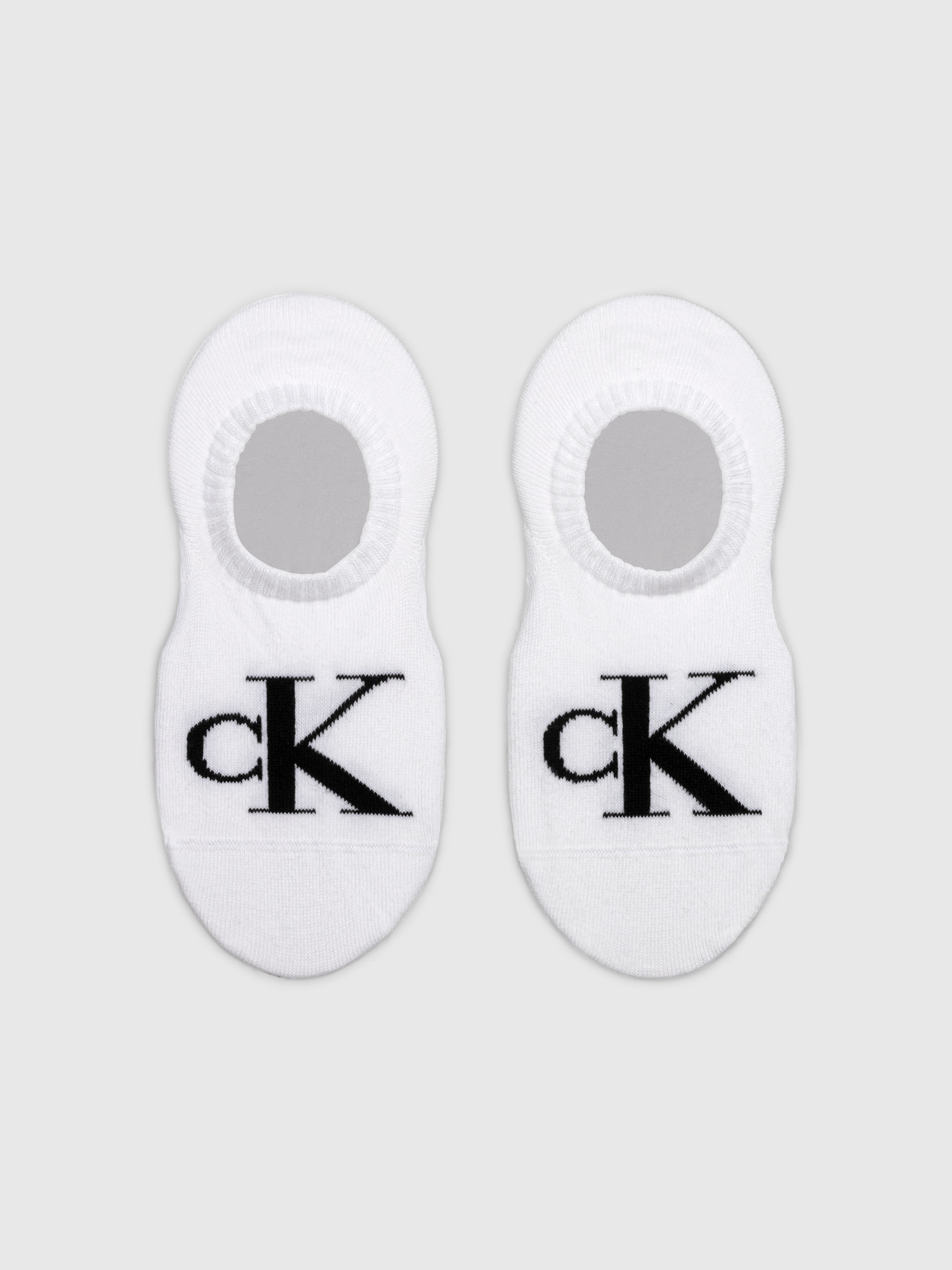 Calvin Klein Jeans Füsslinge »CKJ WOMEN FOOTIE HIGH CUT 2P MONOGRAM«, (2 Paar), Mit grosser Logostickerei vorn