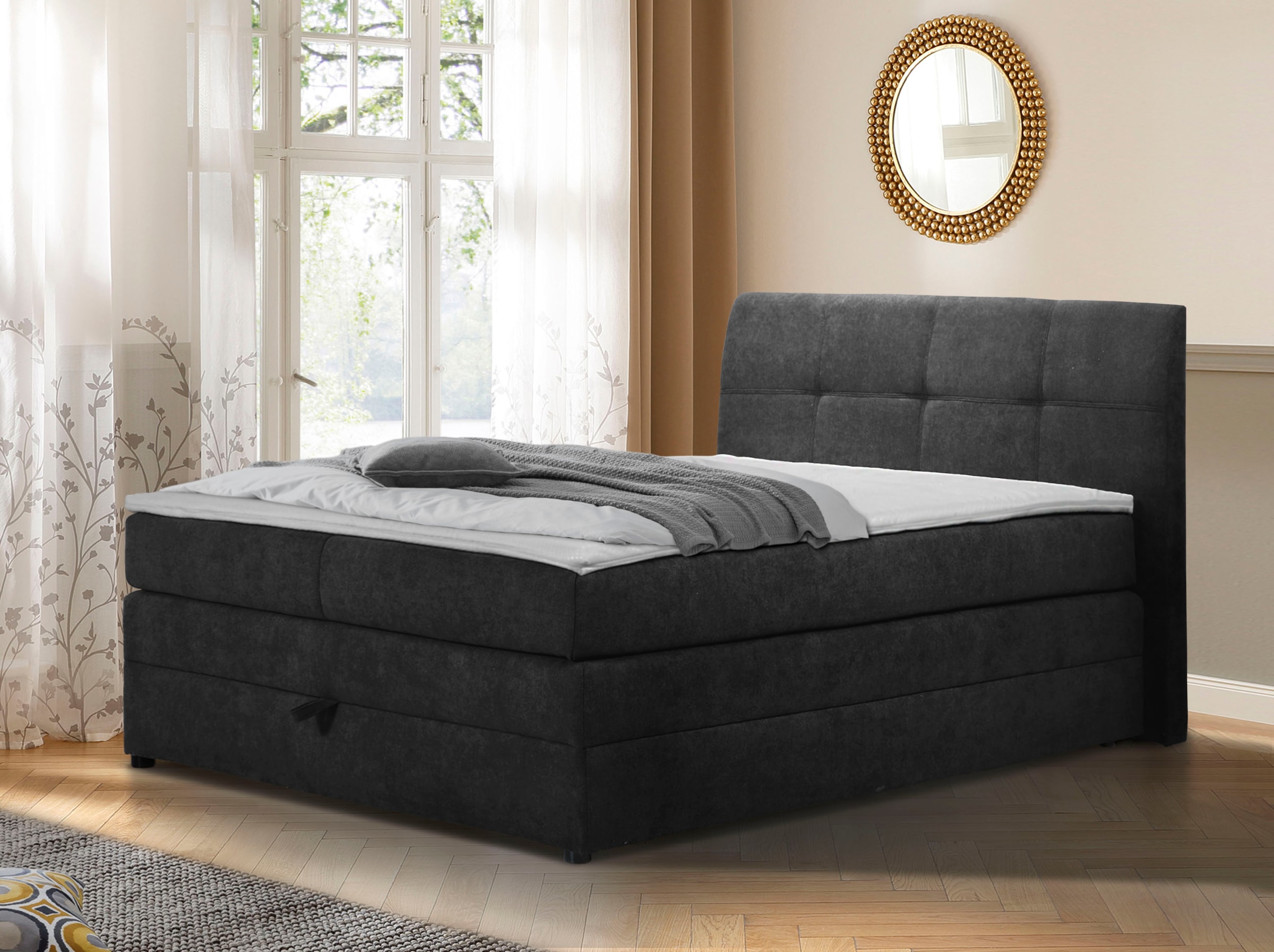 Image of Home affaire Boxspringbett "Finja" besonders komfortable Liegehöhe, mit praktischem Bettkasten