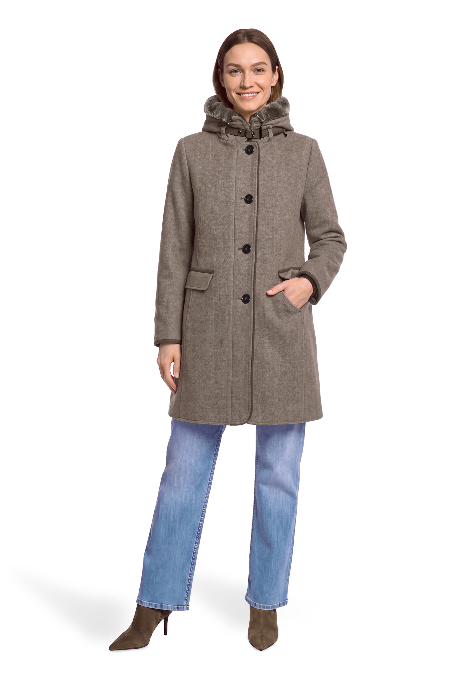 Gil Bret Manteau en laine insertion de col chauffante amovible