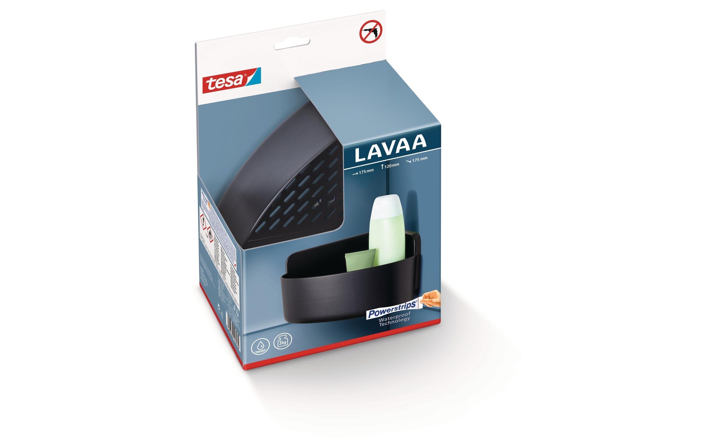 tesa Duschablage »Lavaa S, Schwarz«