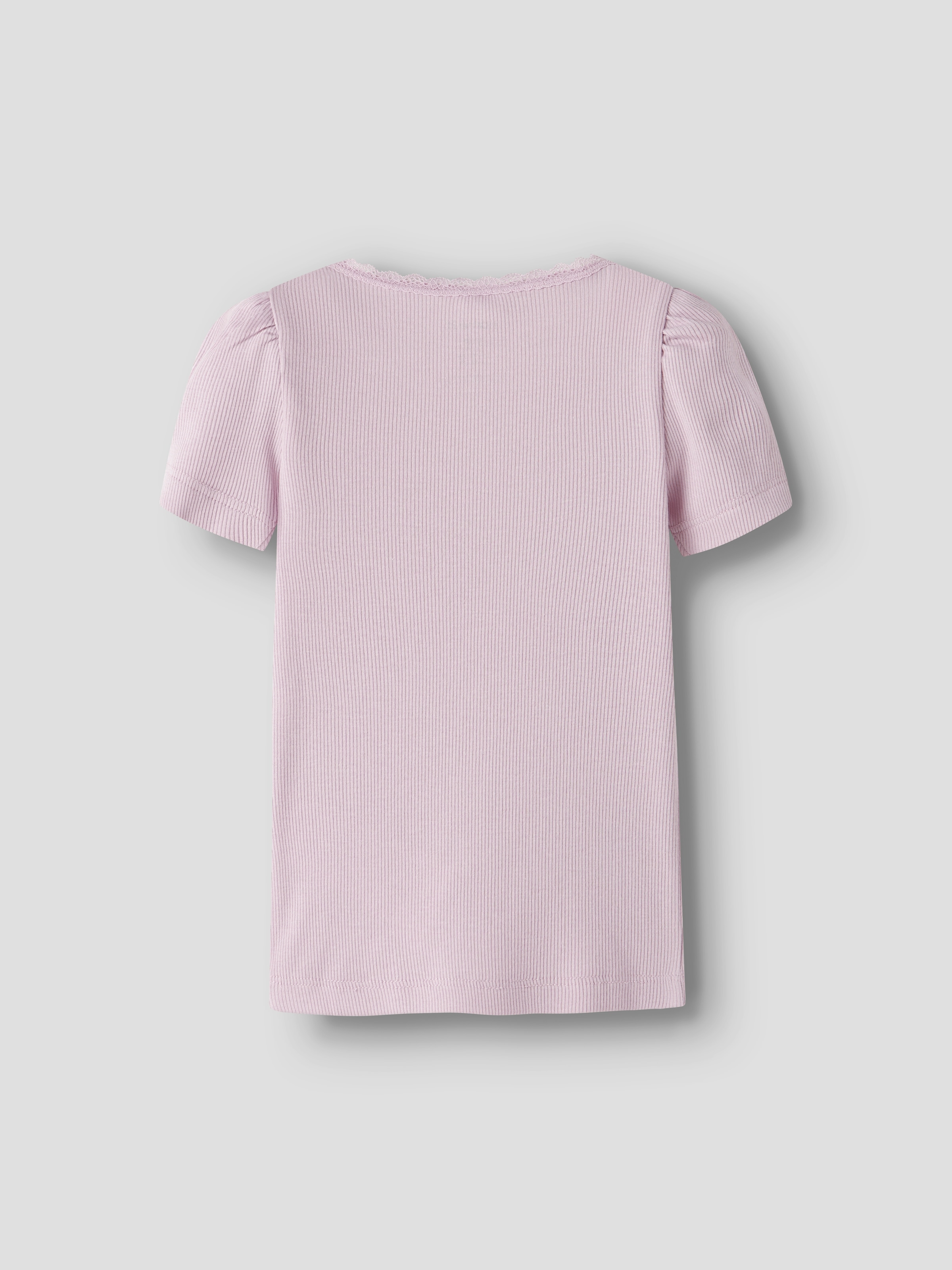 Name It T-shirt à manches courtes »NMFKAB  TOP NOOS« Baumwollmischung, Spitze, Puffärmel
