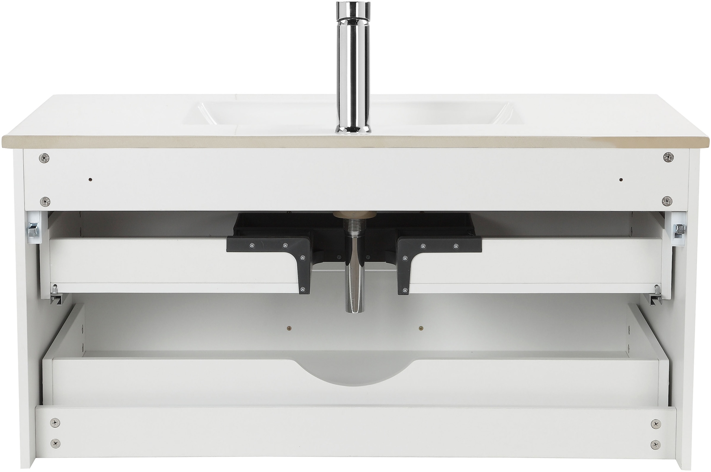 welltime Table de lavage »Florenz« Komplett-Set,  Waschplatz mit 2 Auszügen und Softclose Breite 100cm