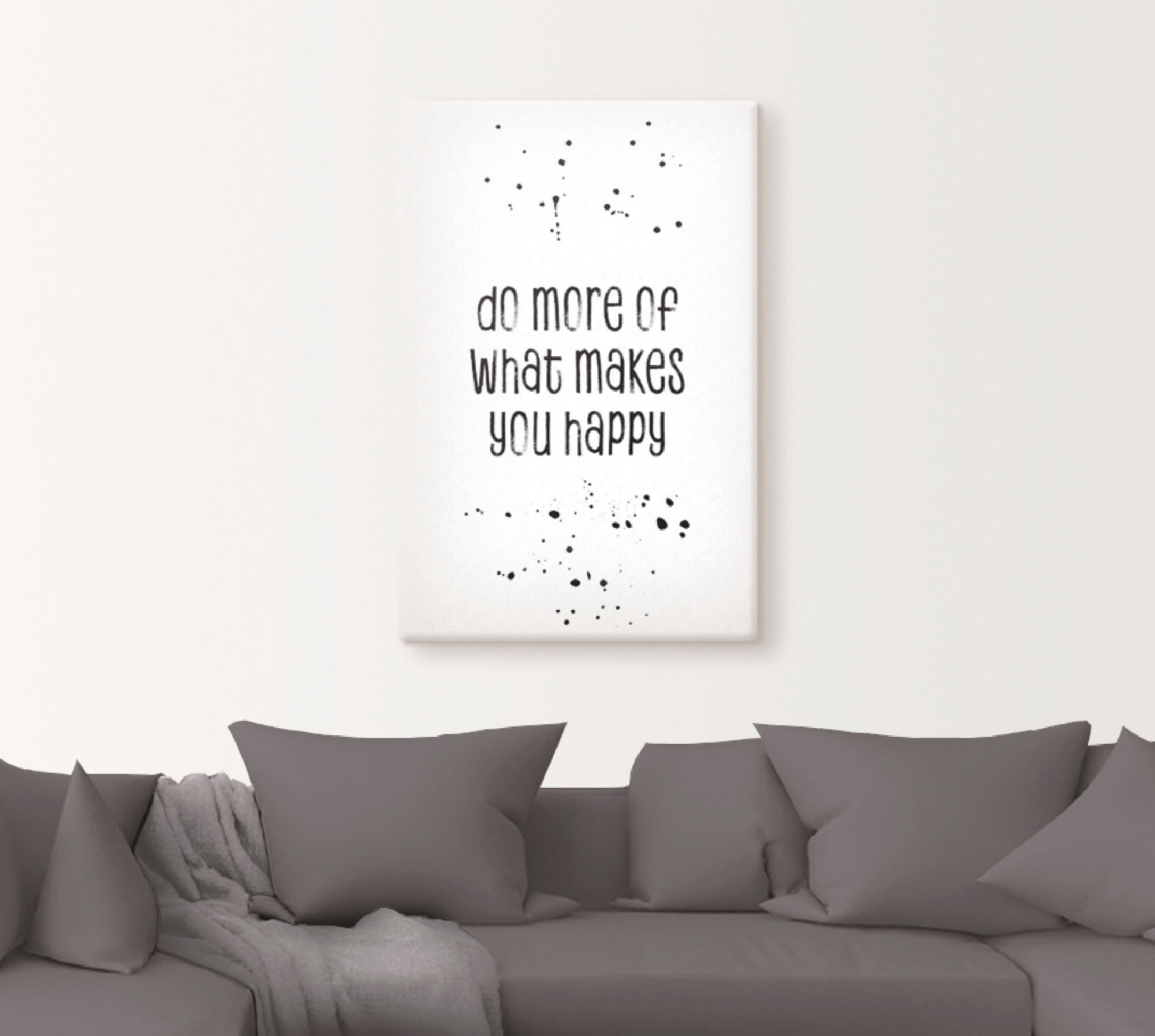 Artland Tableau sur toile »Mehr von dem, was glücklich macht« 1 cuis tlg. auf Holzrahmen gespannt
