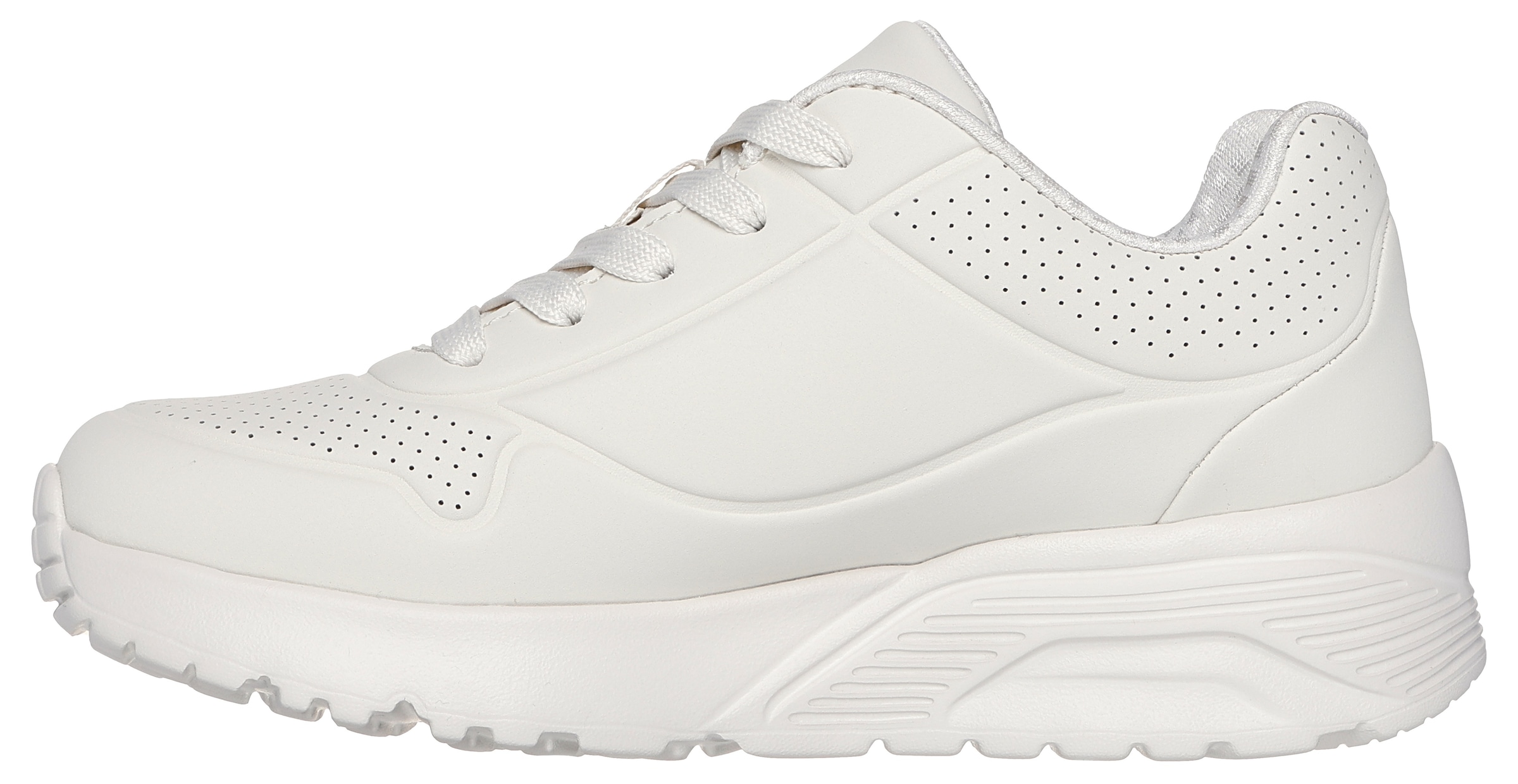 Skechers Baskets à plateforme »Skechers x JGoldcrown: Uno Lite - Metallic Love«  , Schnürschuh, Keilsneaker mit Herzchen im Metallic Look bedruckt