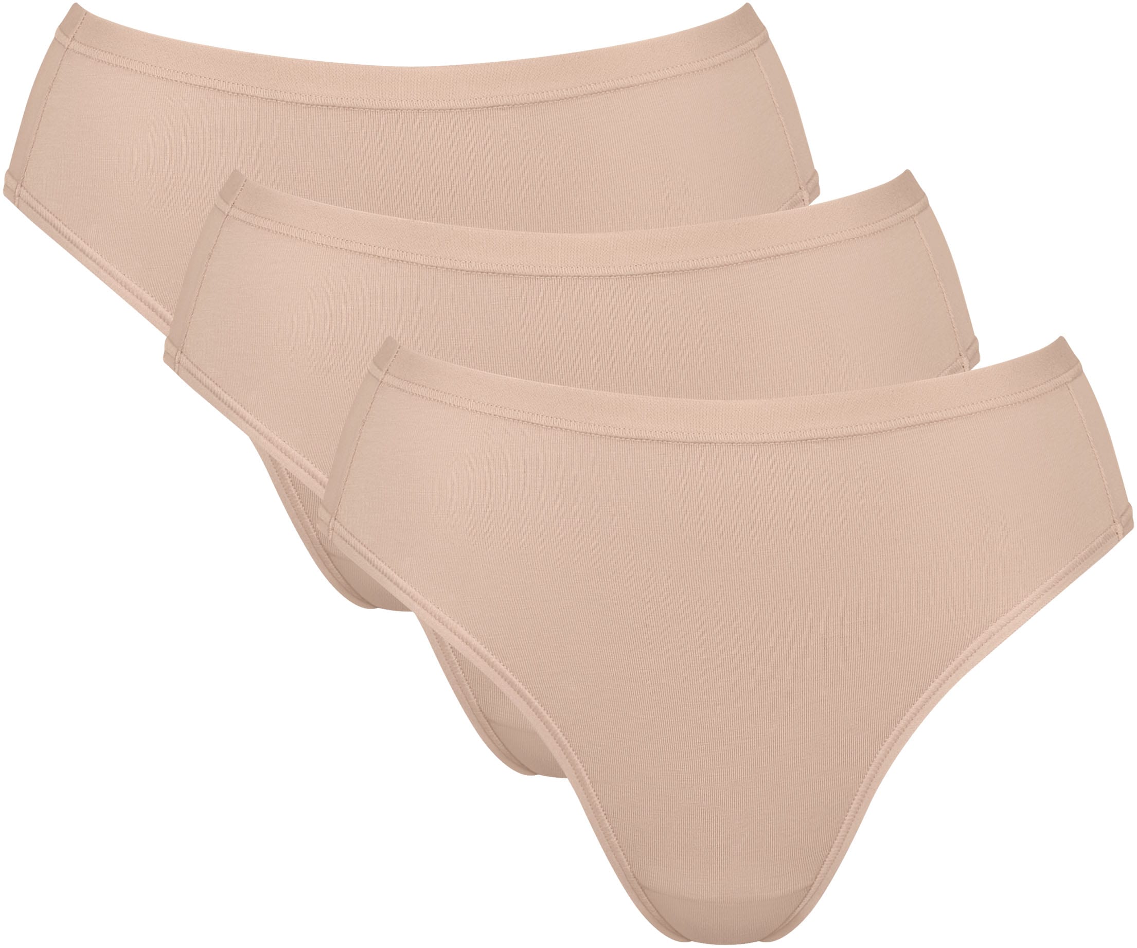 sloggi Tai-Slip »GO Daily Cotton«, (3er Pack), Glanz-Effekt Details, hoher Beinausschnitt, weich, elastisch