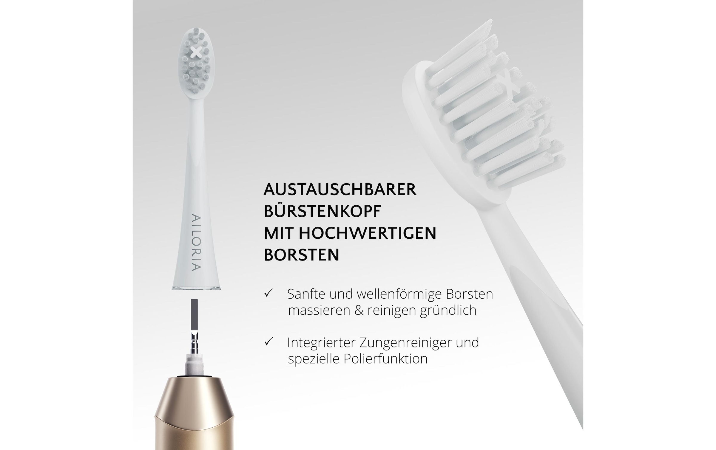 AILORIA Brosse à dents électrique »Shine Bright Set« Brosse à dents sonique USB puissante pour des dents blanches