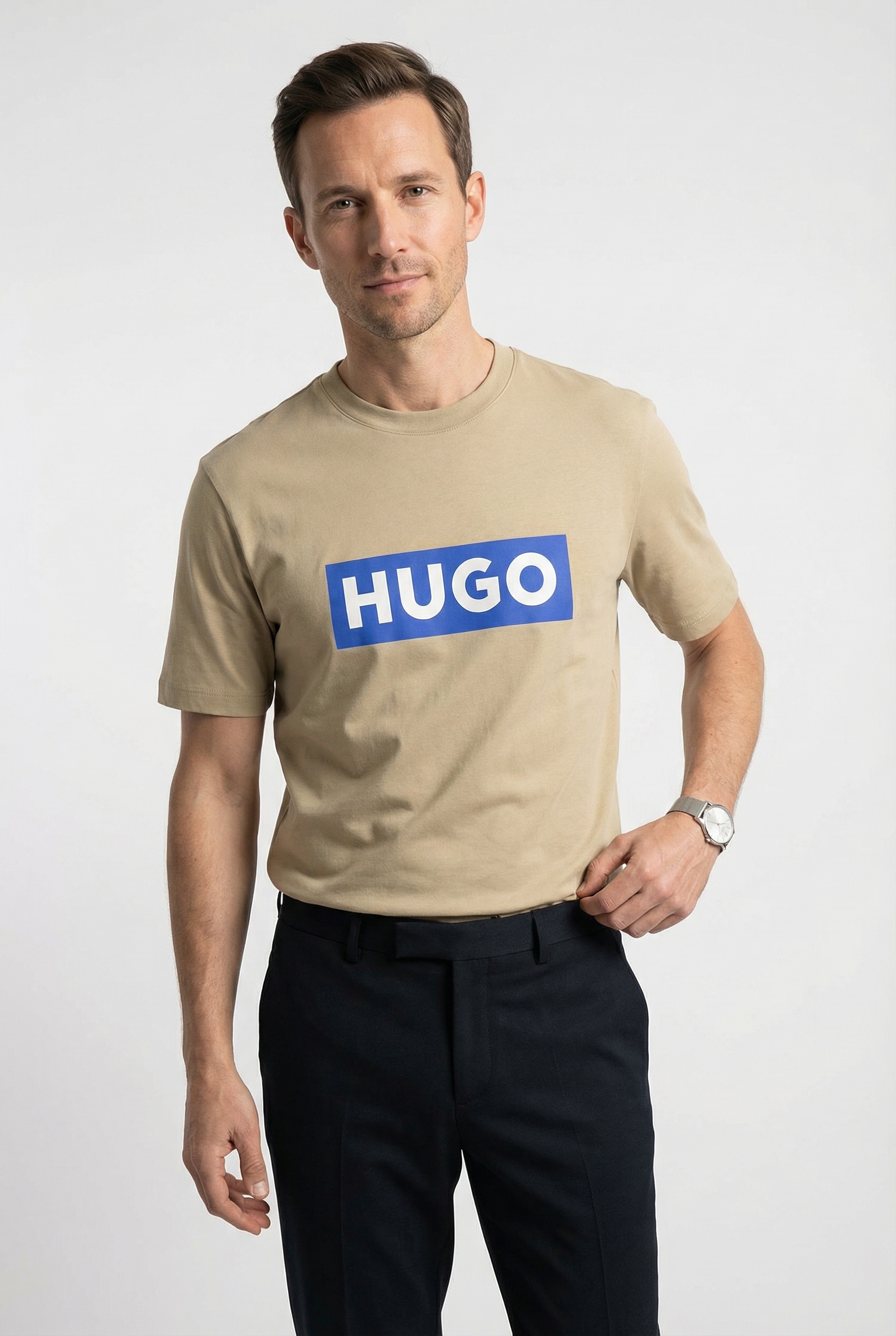 HUGO T-shirt »Nico« avec grand imprimé logo, unisexe
