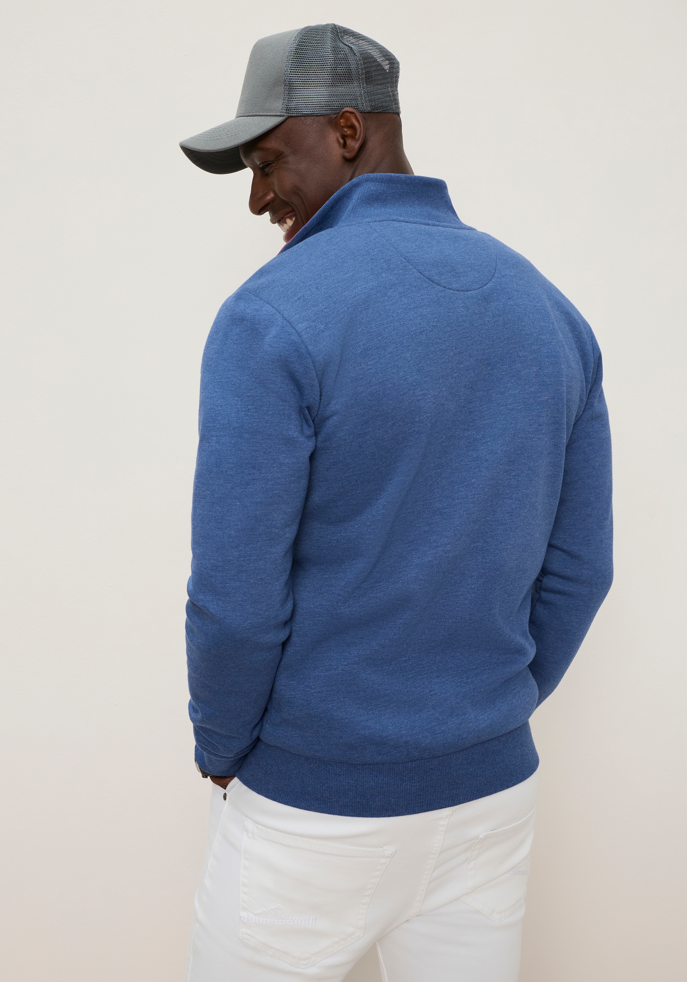 DELMAO Sweatjacke mit Reissverschluss, hochschliessender Kragen, Langarm