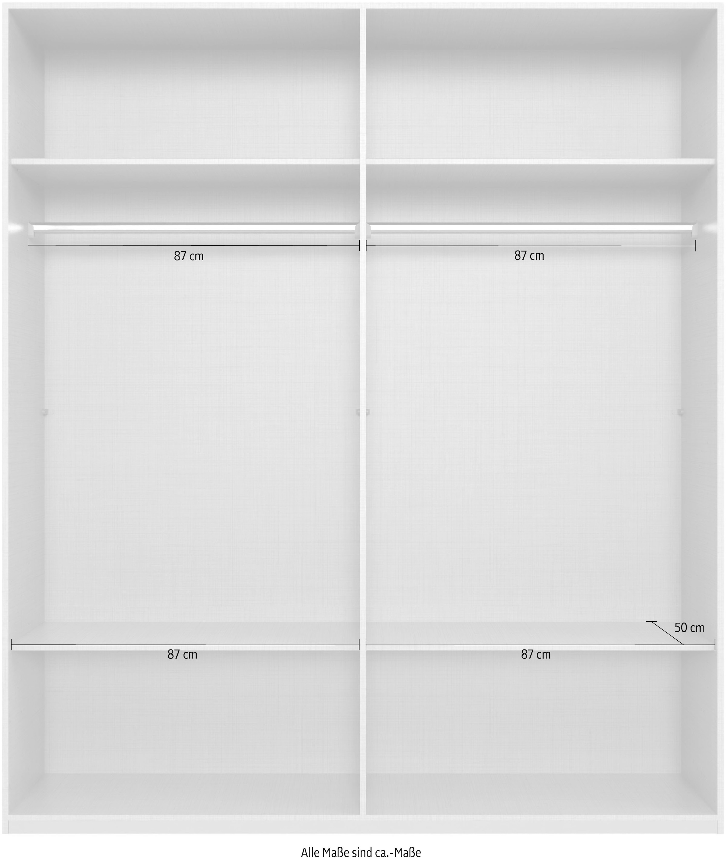 Wimex Kleiderschrank »Mugano,in 8 Breiten,3 Höhen,2 Tiefen, viele Farben, Made in Germany«, (in Basic oder Premium Ausstattung mit 2 weiteren Einlegeböden), mit langen oder kurzen Griffen aus Metall, mit oder ohne Spiegel
