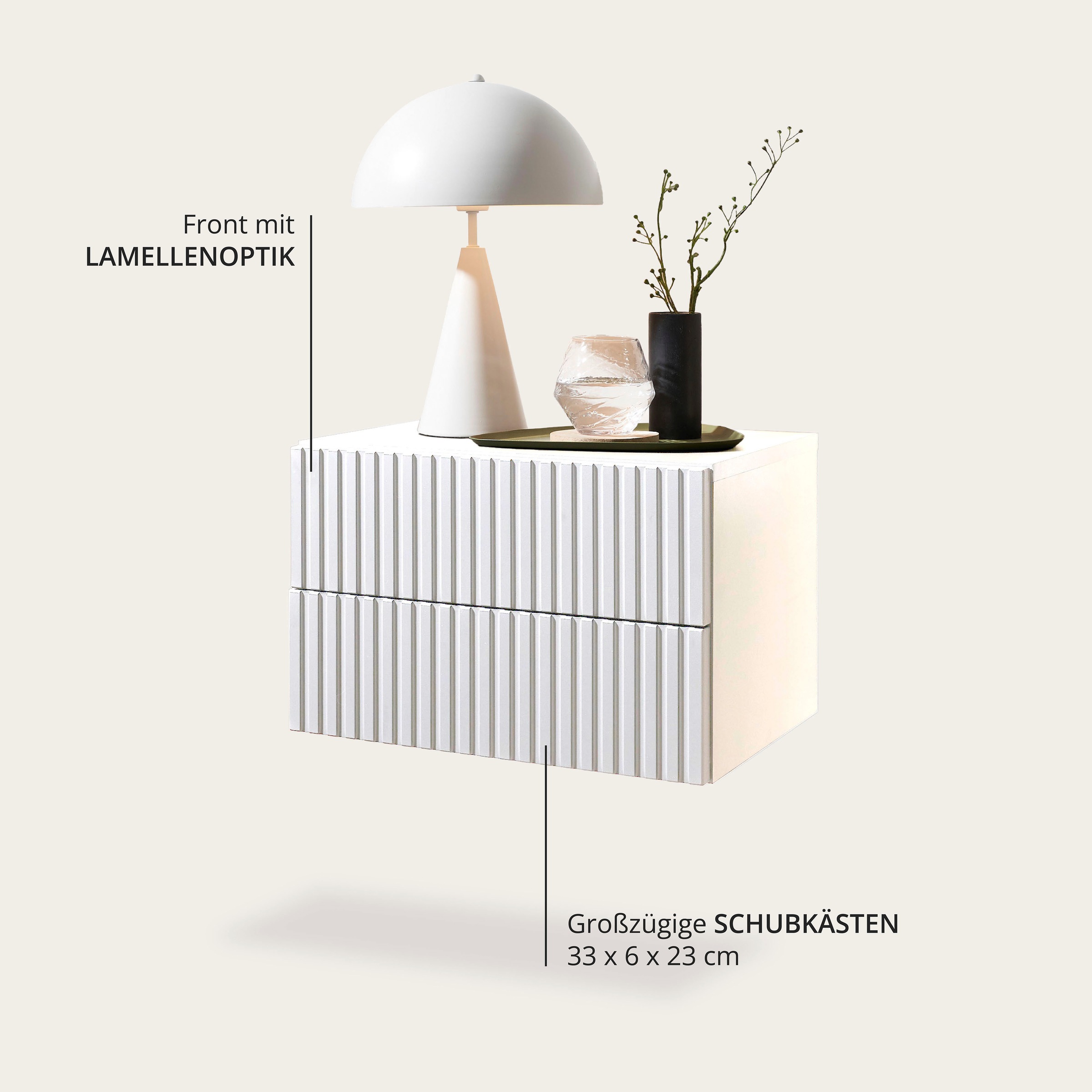 Schlafkontor Nachtkommode »Taboni Nachttisch, Nachtkonsole mit Push-to-open« Wandmontage
