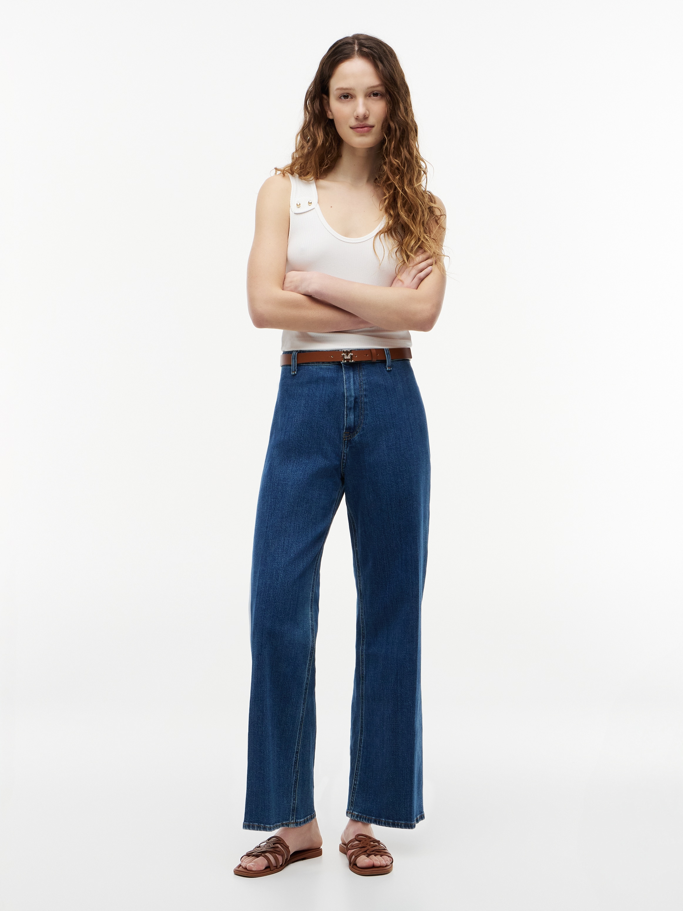 Tommy Hilfiger Jeans taille haute »WIDE LEG RIAN HW ANKLE« Baumwollmischung, lässig geschnitten, High Waist