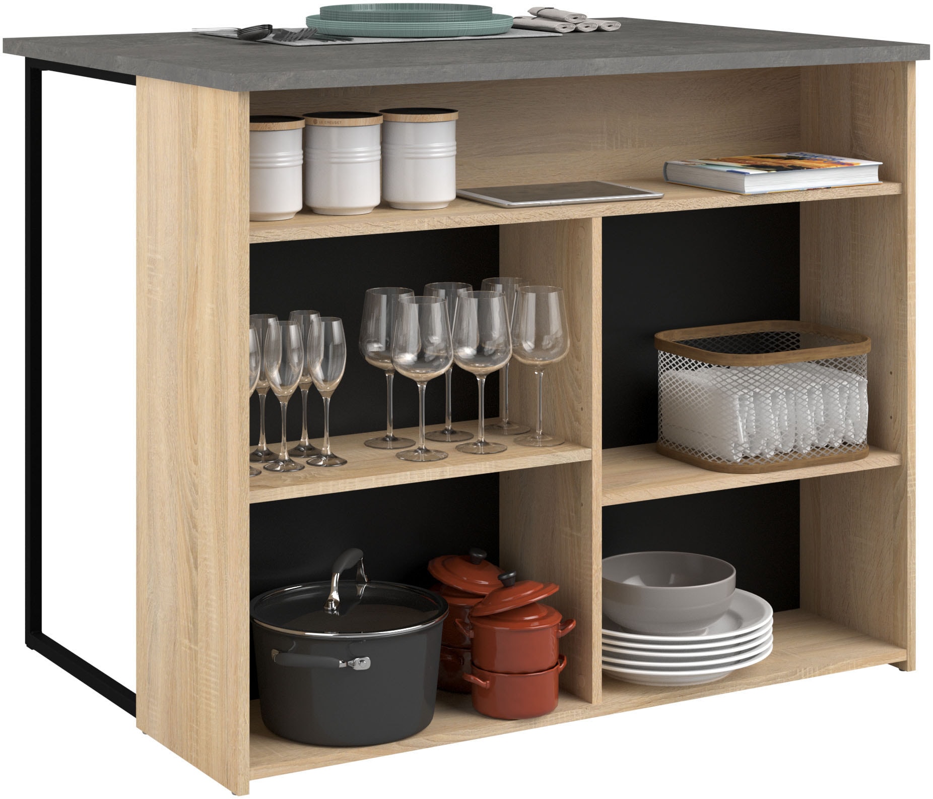 Parisot Schrank-Set »Fumay«, (Set, 2 St.), viel Stauraum, Kabeldurchlass