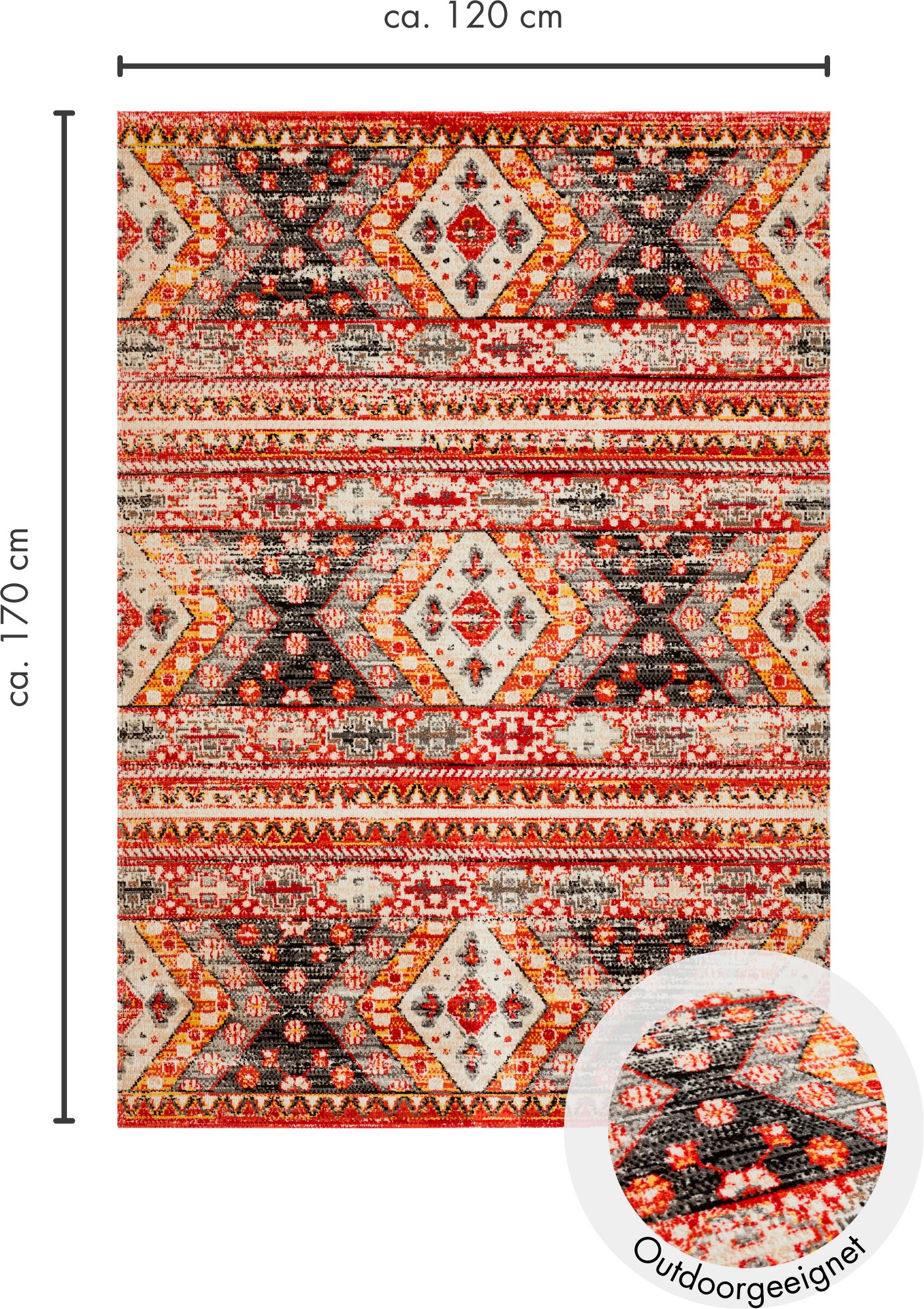 Andiamo Teppich »Colore« rechteckig 6 mm Höhe verschieden Designs, In- und Outdoor geeignet, Wohnzimmer