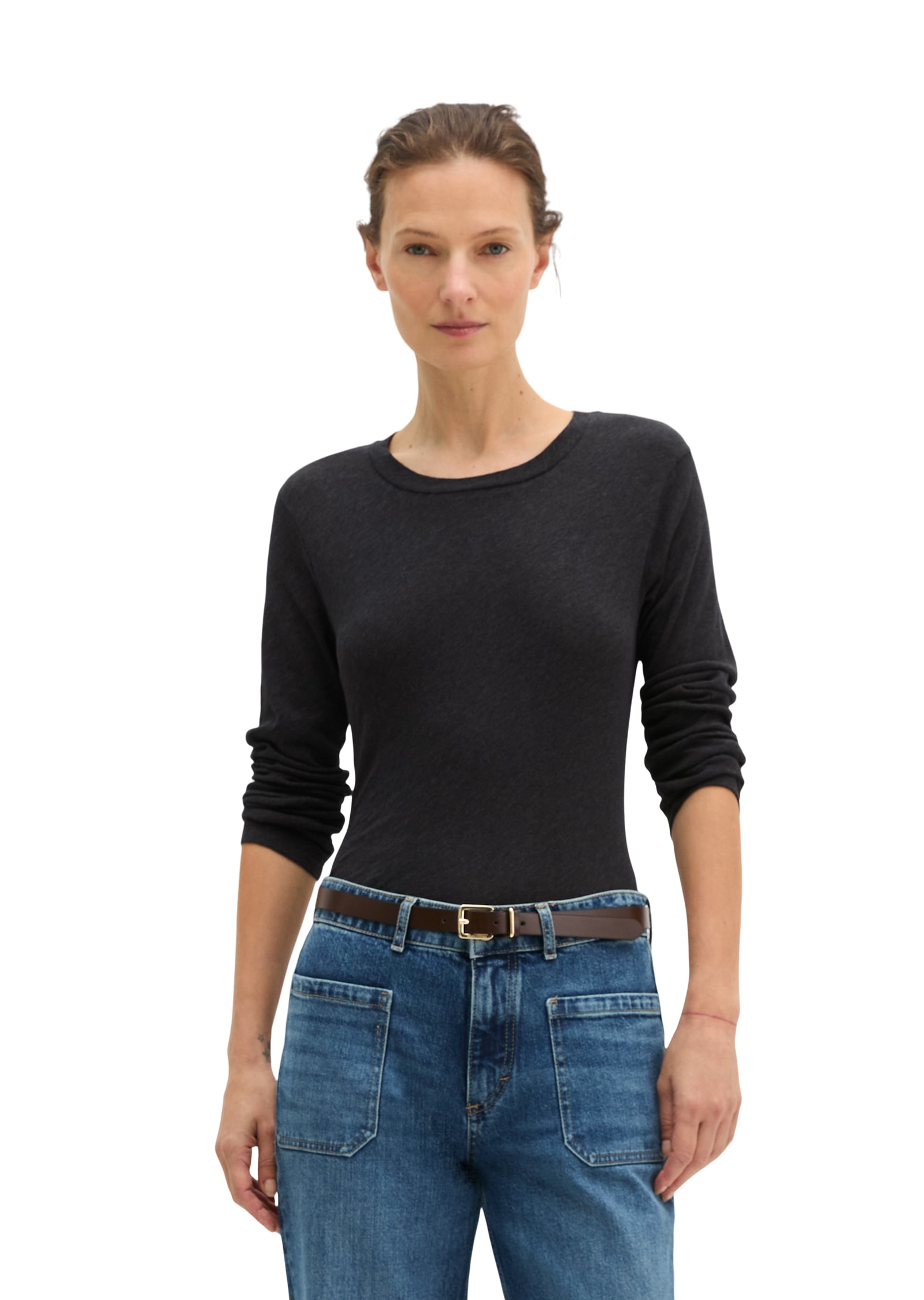Image of Marc OPolo Longsleeve "regular aus Organic Cotton" aus softem Slub Jersey