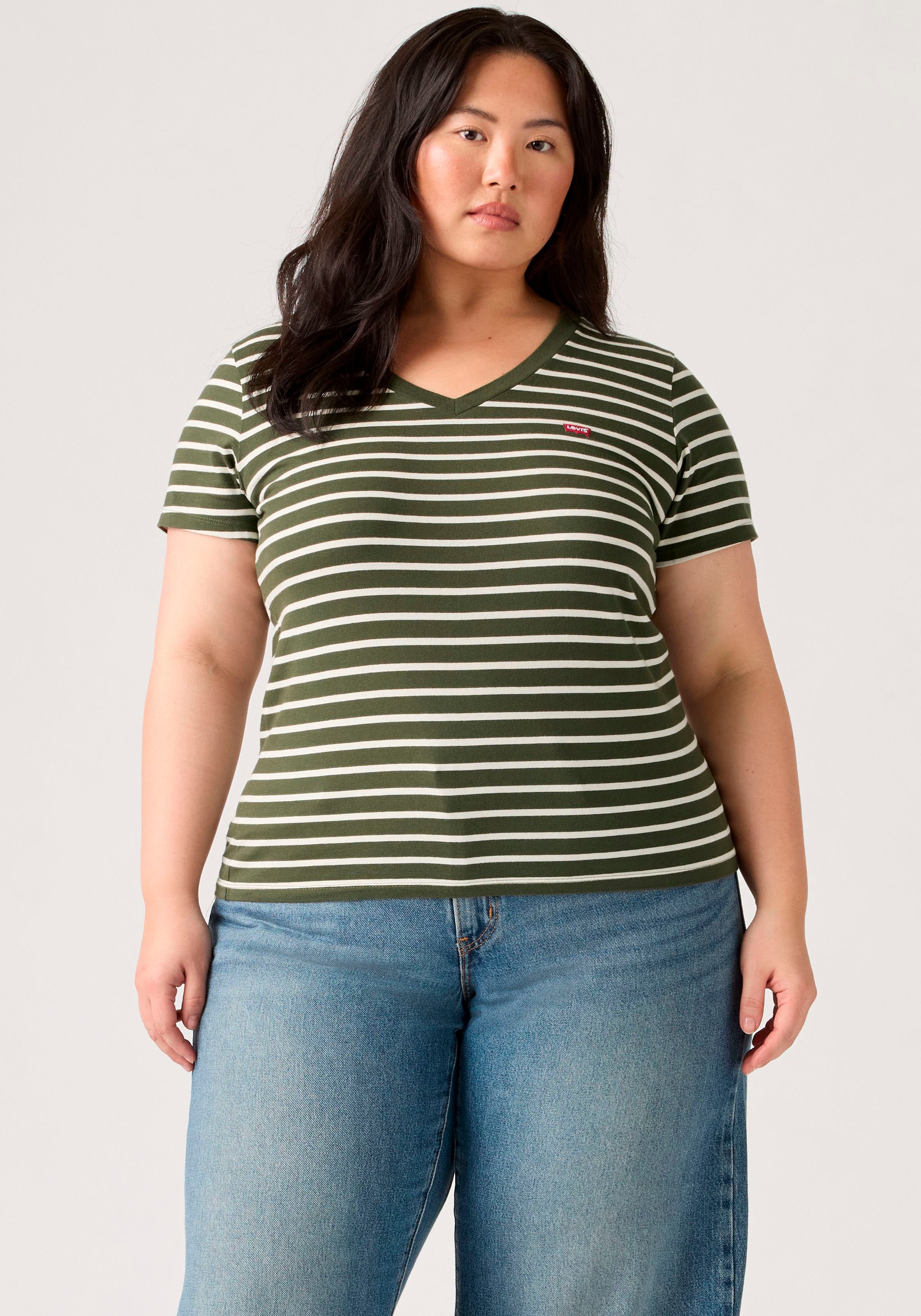 Image of Levis Plus Kurzarmshirt "V NECK TEE" Gerade geschnittene Passform