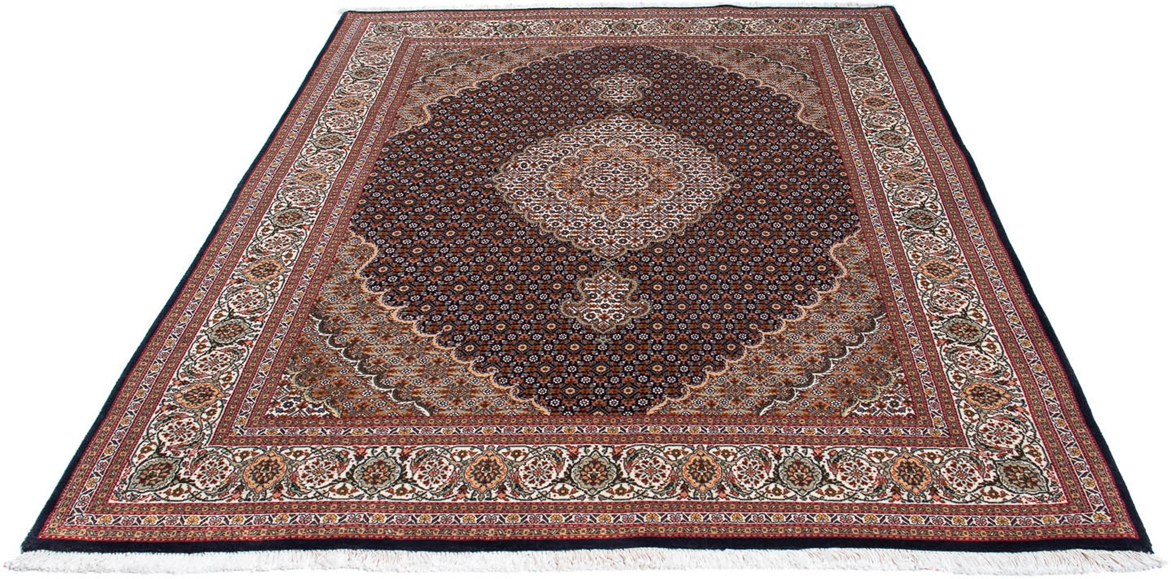 Image of morgenland Orientteppich »Perser - Täbriz - 210 x 155 cm - dunkelbraun«, rechteckig, 10 mm Höhe, Wohnzimmer, Handgeknüpft, Einzelstück mit Zertifikat bei Ackermann Versand Schweiz