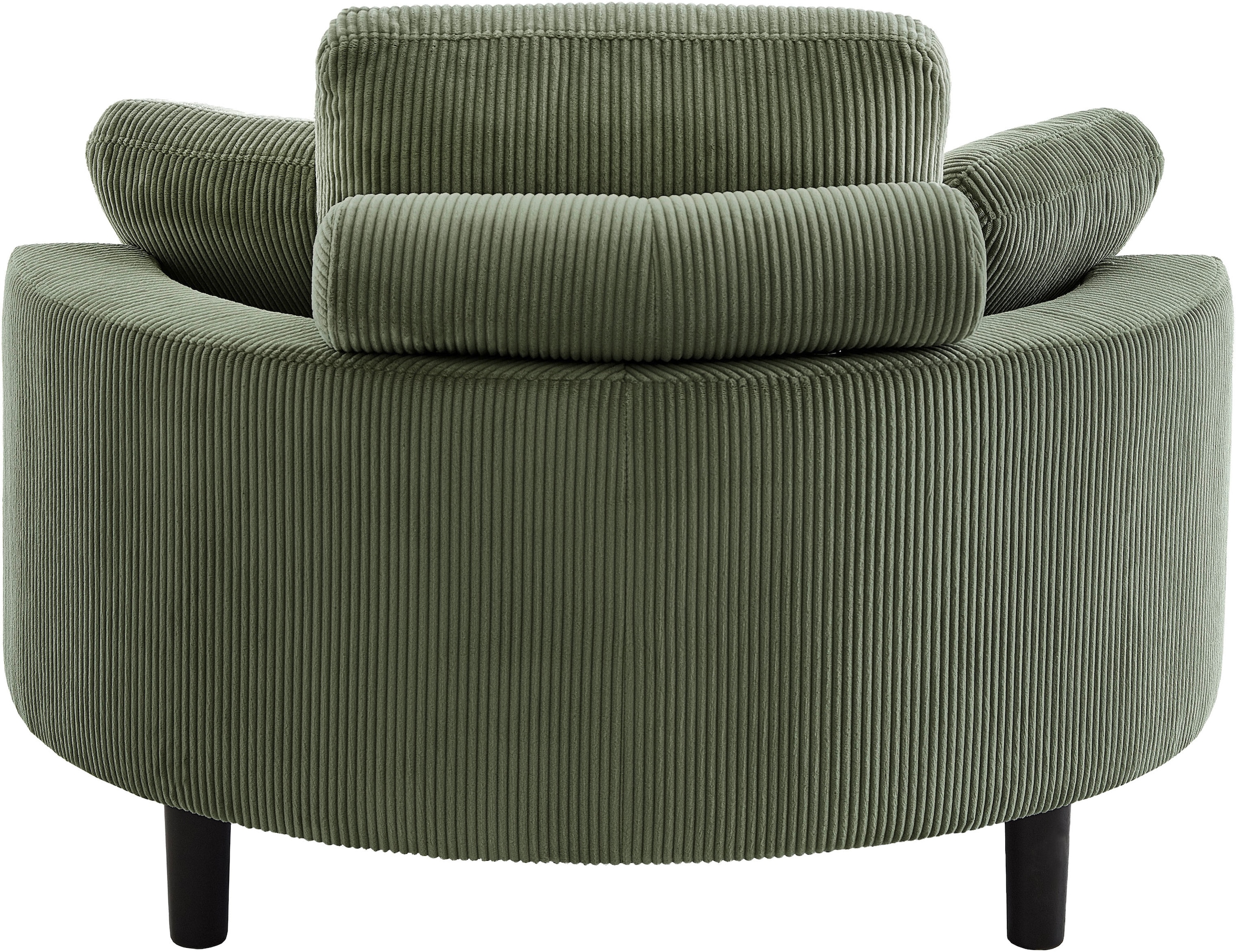 ATLANTIC home collection Loveseat »Ravi«, XXL- Sessel, inklusive Stauraumhocker, Rückenkissen & drei Zierkissen