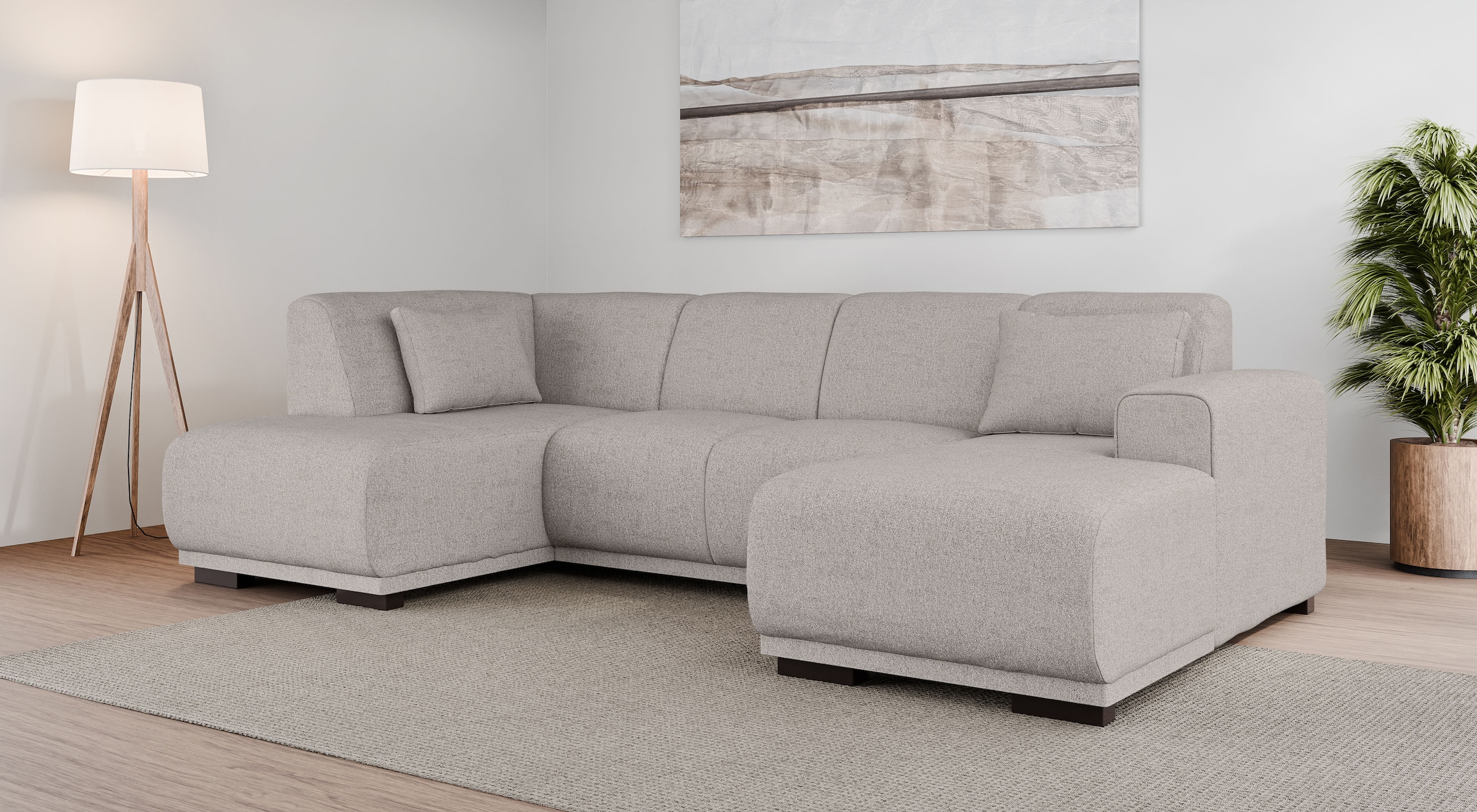 Image of Home affaire Wohnlandschaft "BORNHOLM U-Form mit Recamiere rechts/links, B/T/H: 300/162/85 cm" U-Form mit Wellenunterfederung, Recamiere rechts oder links bestellbar