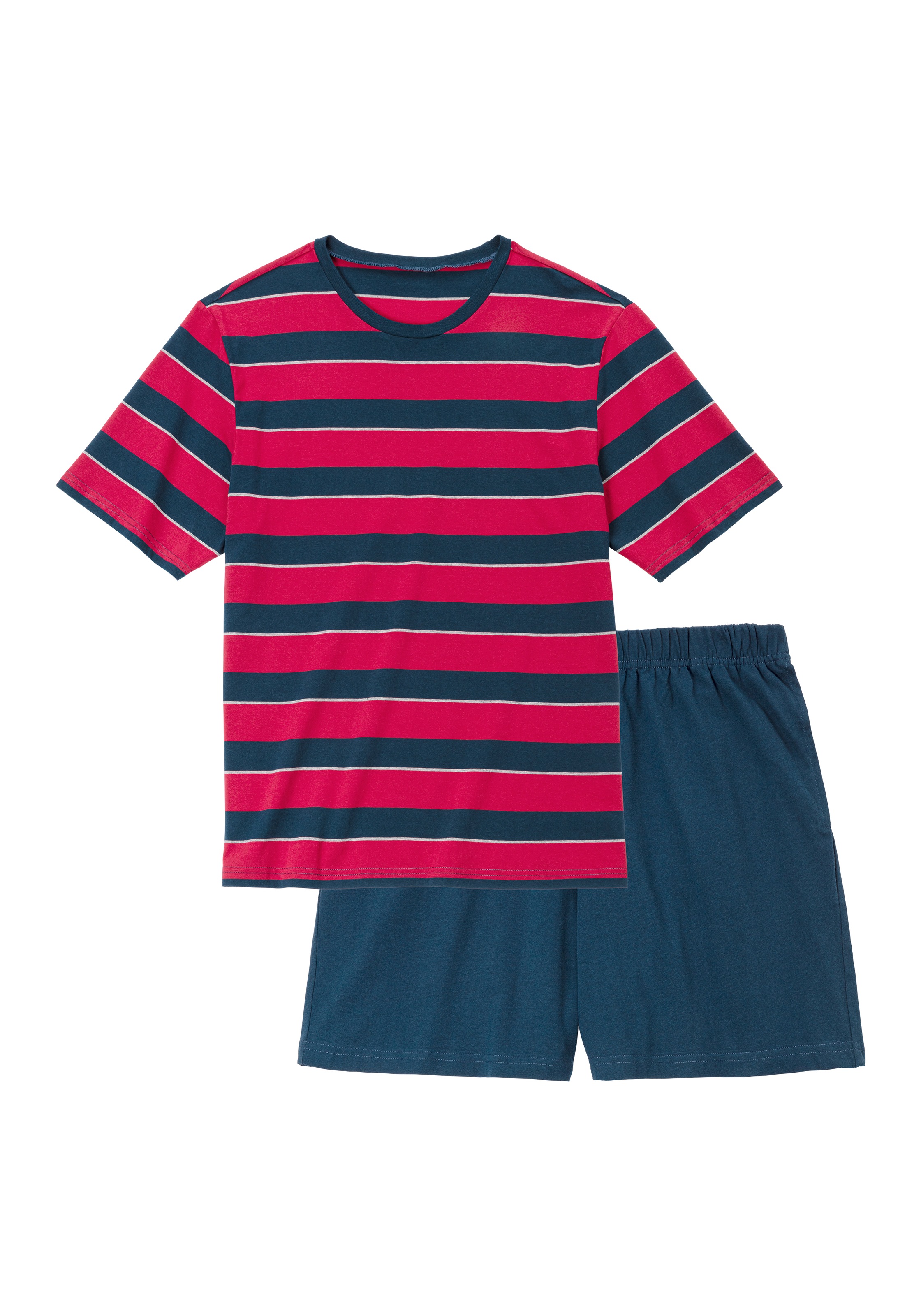 H.I.S Pyjama 1 Stück, 2 tlg. Schlafanzug mit aufwendig gestreiftem Oberteil