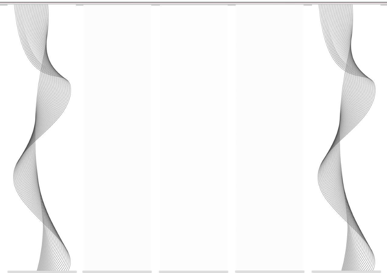 Image of HOME WOHNIDEEN Schiebegardine »COLIBA 5er SET«, (5 St.), Dekostoff-Seidenoptik, Digital bedruckt bei Ackermann Versand Schweiz