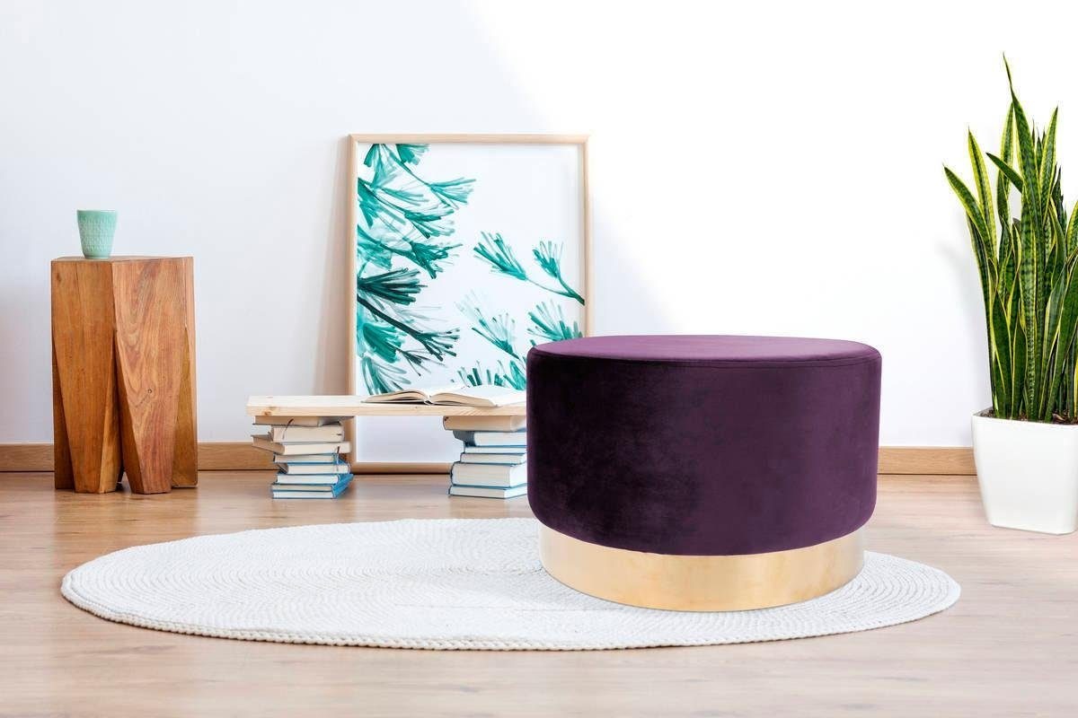 Kayoom Hocker »Nano 510, Hocker in stilvollem Design,weiche Schaumstoff-Sitzfläche«, (1 St.), Golz Akzente, mit pflegeleichtem Stoffbezug, grosse runde Form